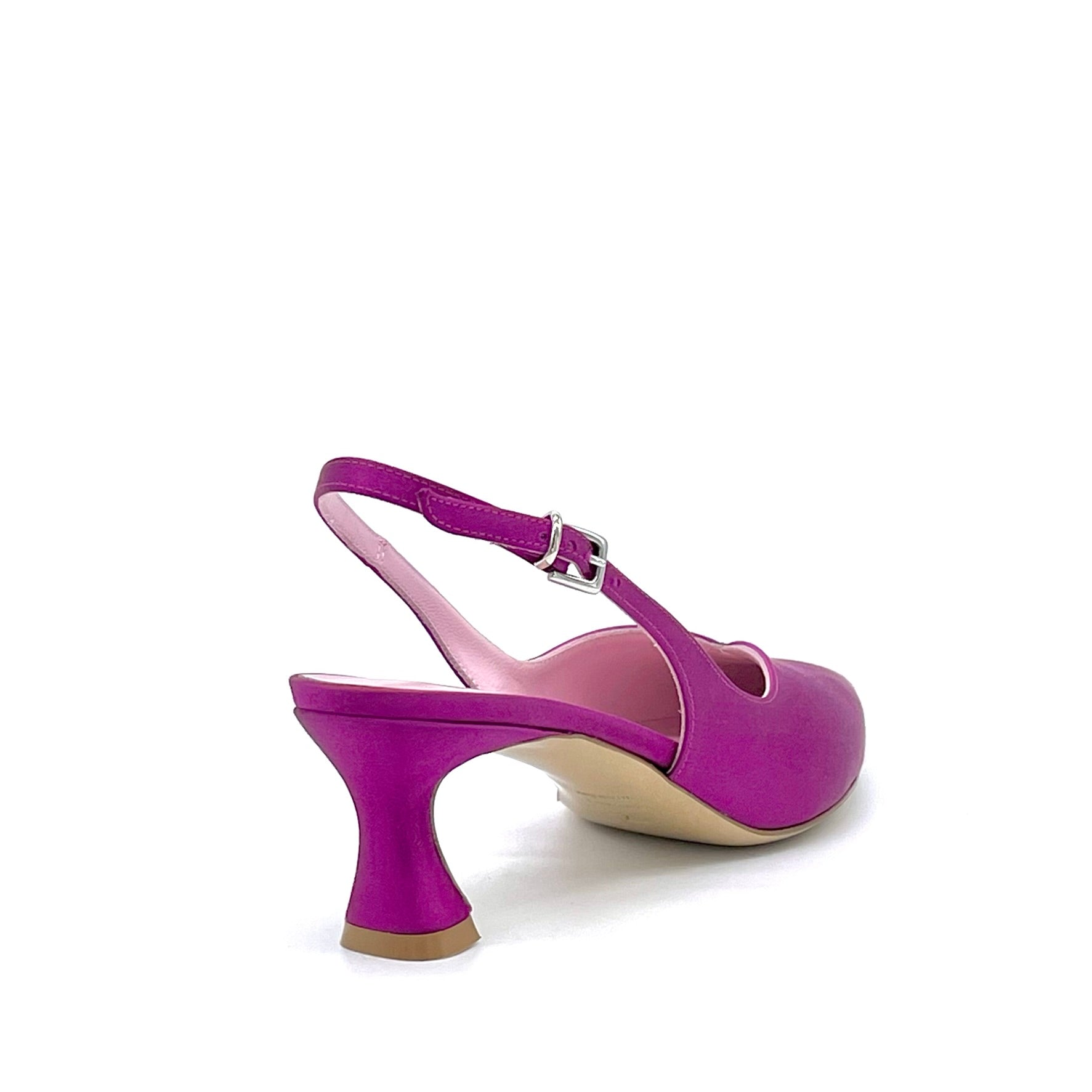 Cyclamen colour silk slingback – Cod. 14150