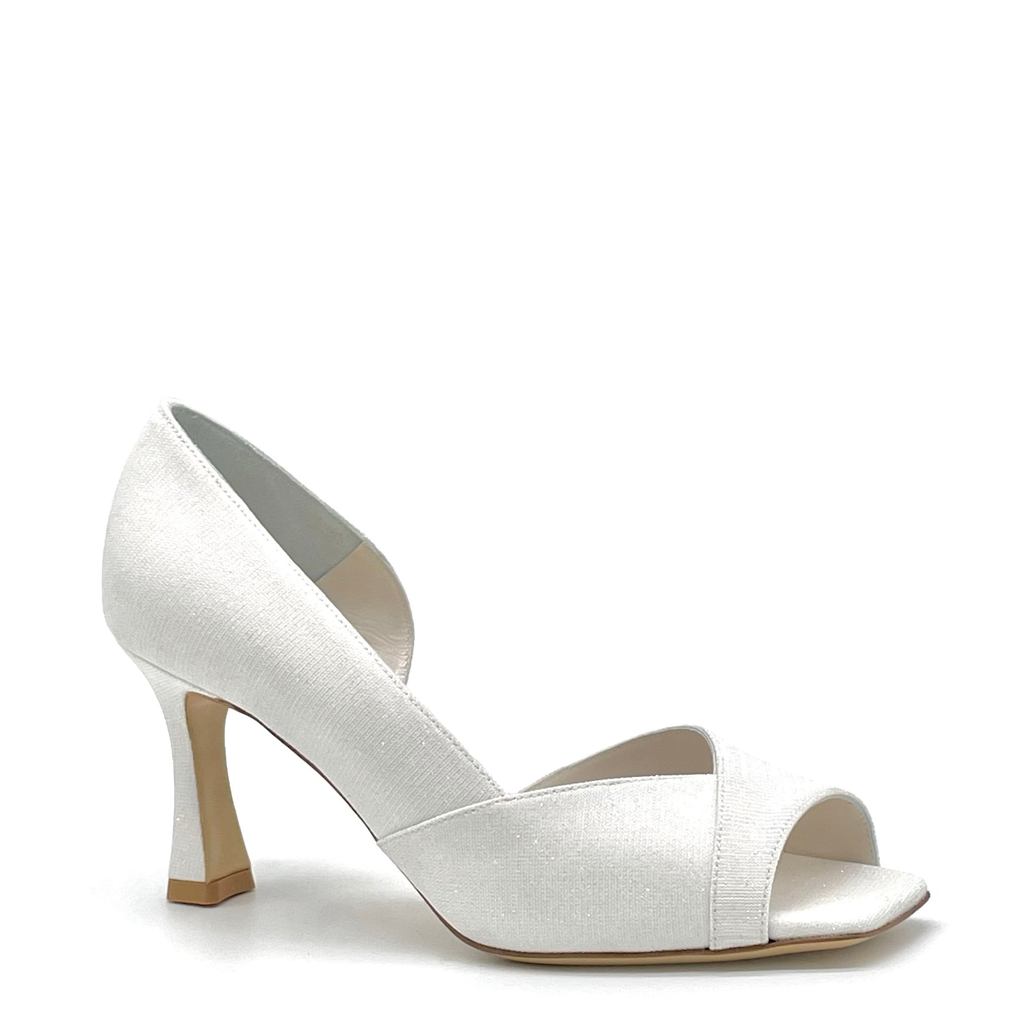 White laminate fabric Open Toe – Cod. S2433