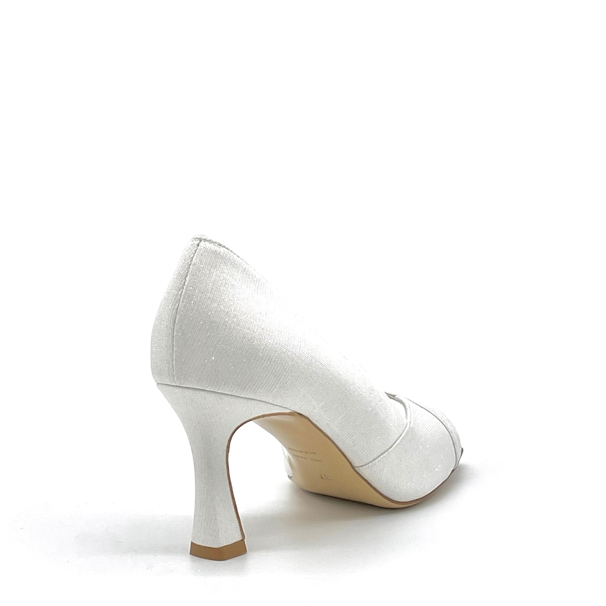Open toe in tessuto laminato bianco – Cod. S2433