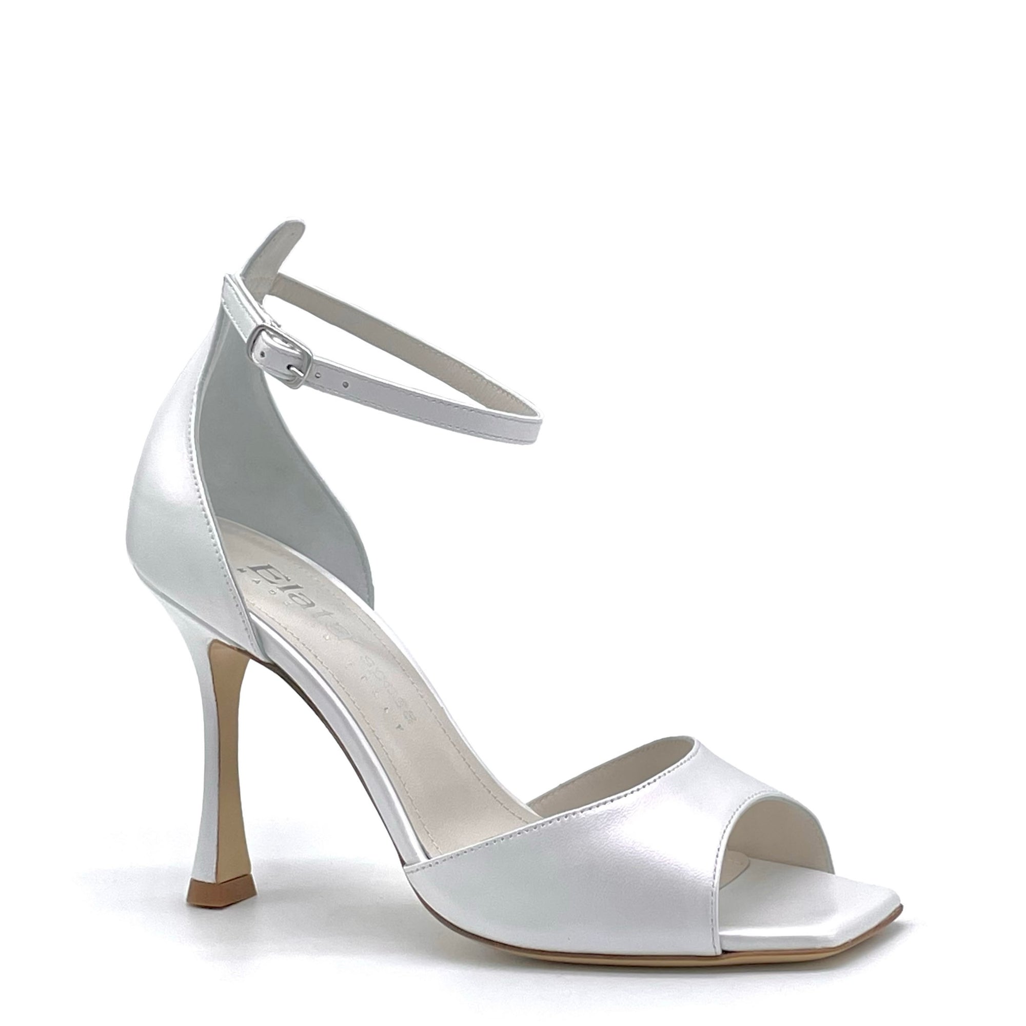 Sandalo in pelle perlata bianca con cinturino alla caviglia – Cod. S2434