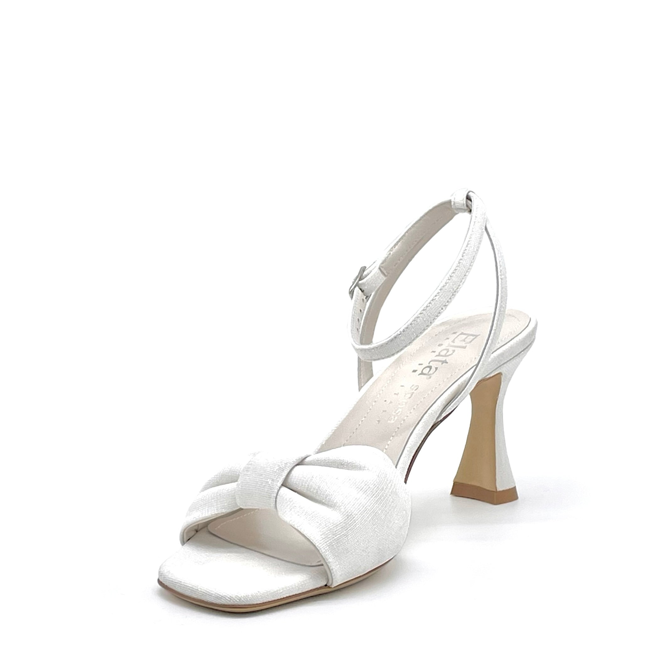 Sandalo in tessuto laminato bianco – Cod. S2435