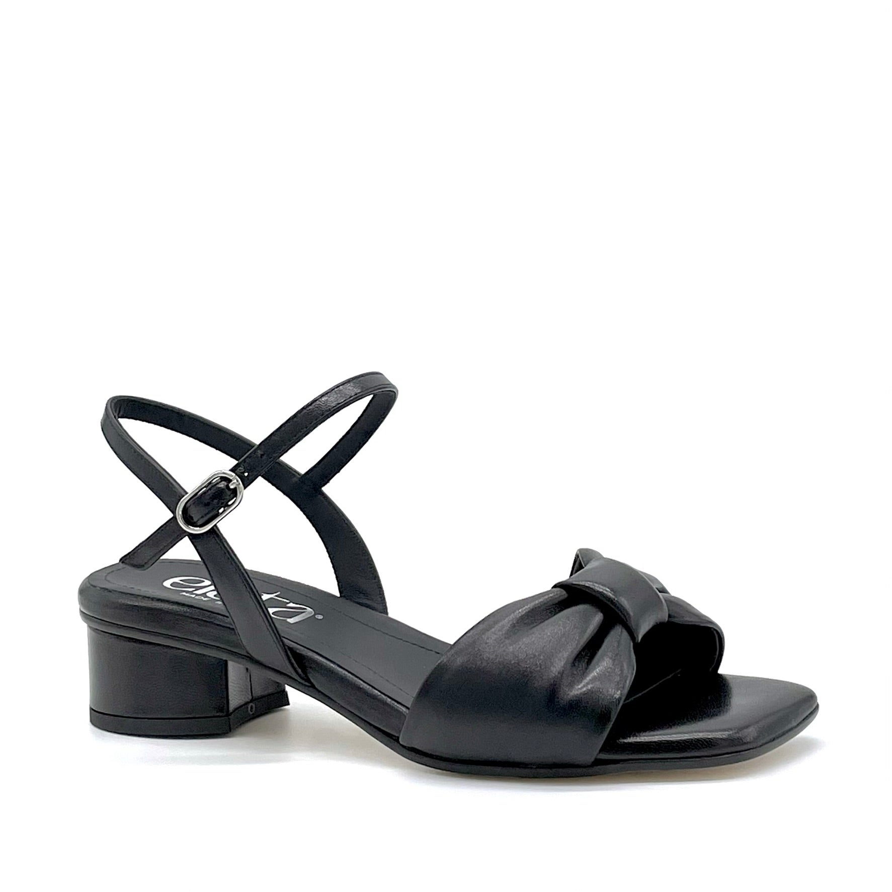 Black leather sandal with soft insole – Cod. 14189