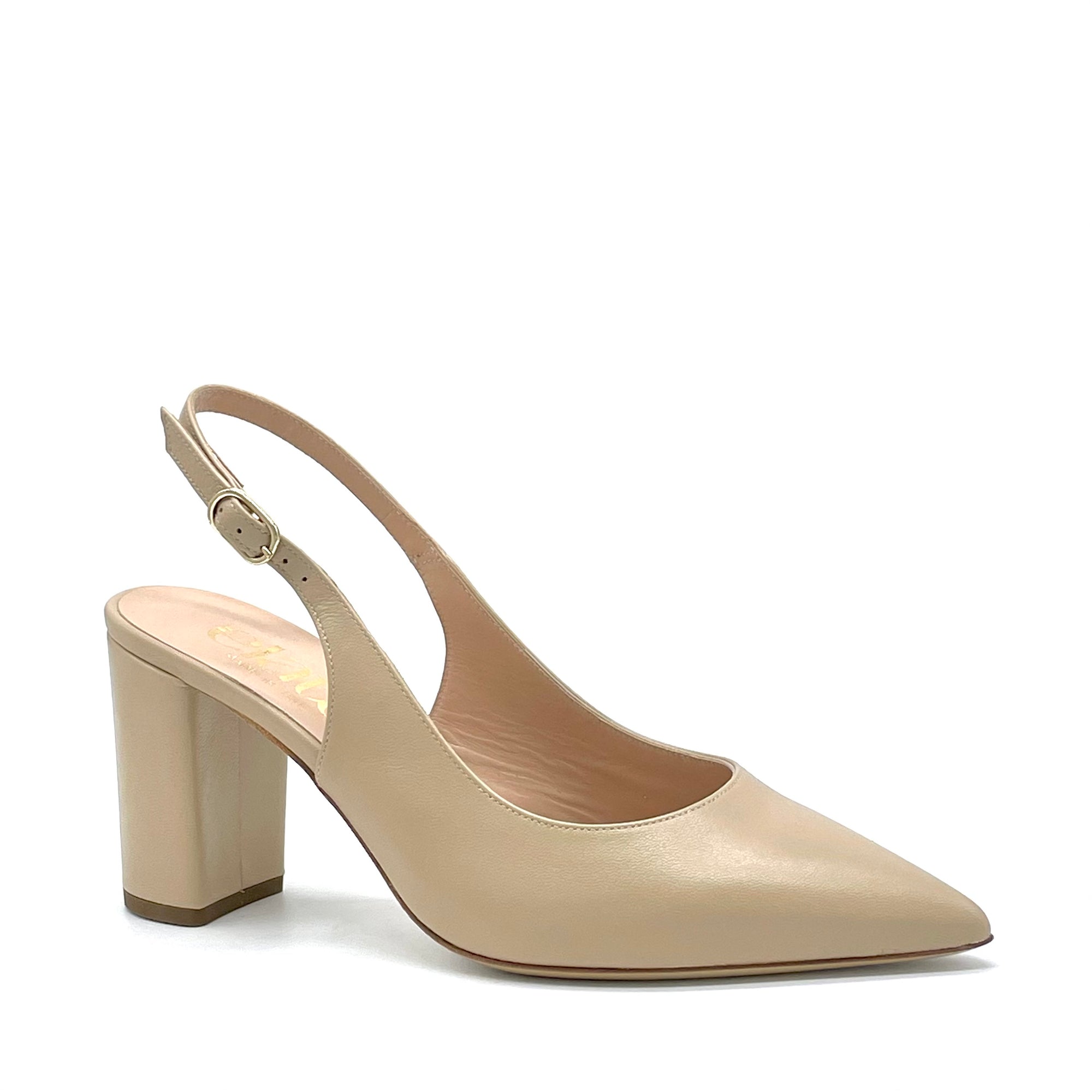 Slingback in pelle beige – Cod. 10151M