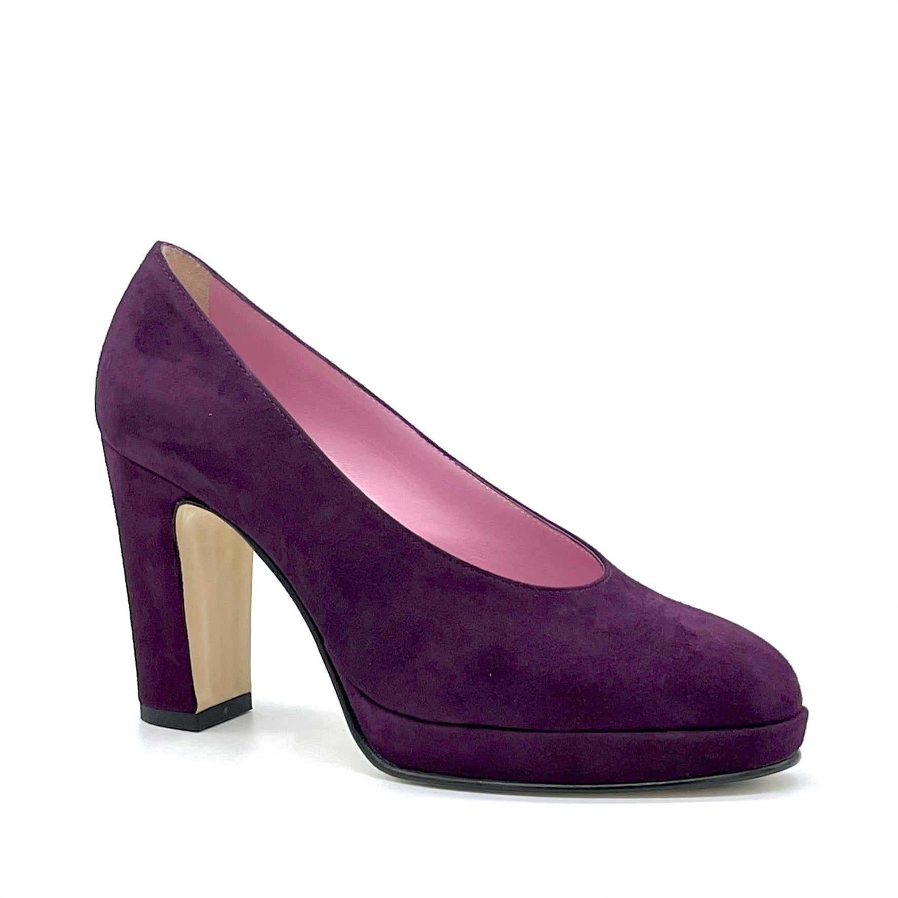 Purple suede pump with platform - Cod. 54508