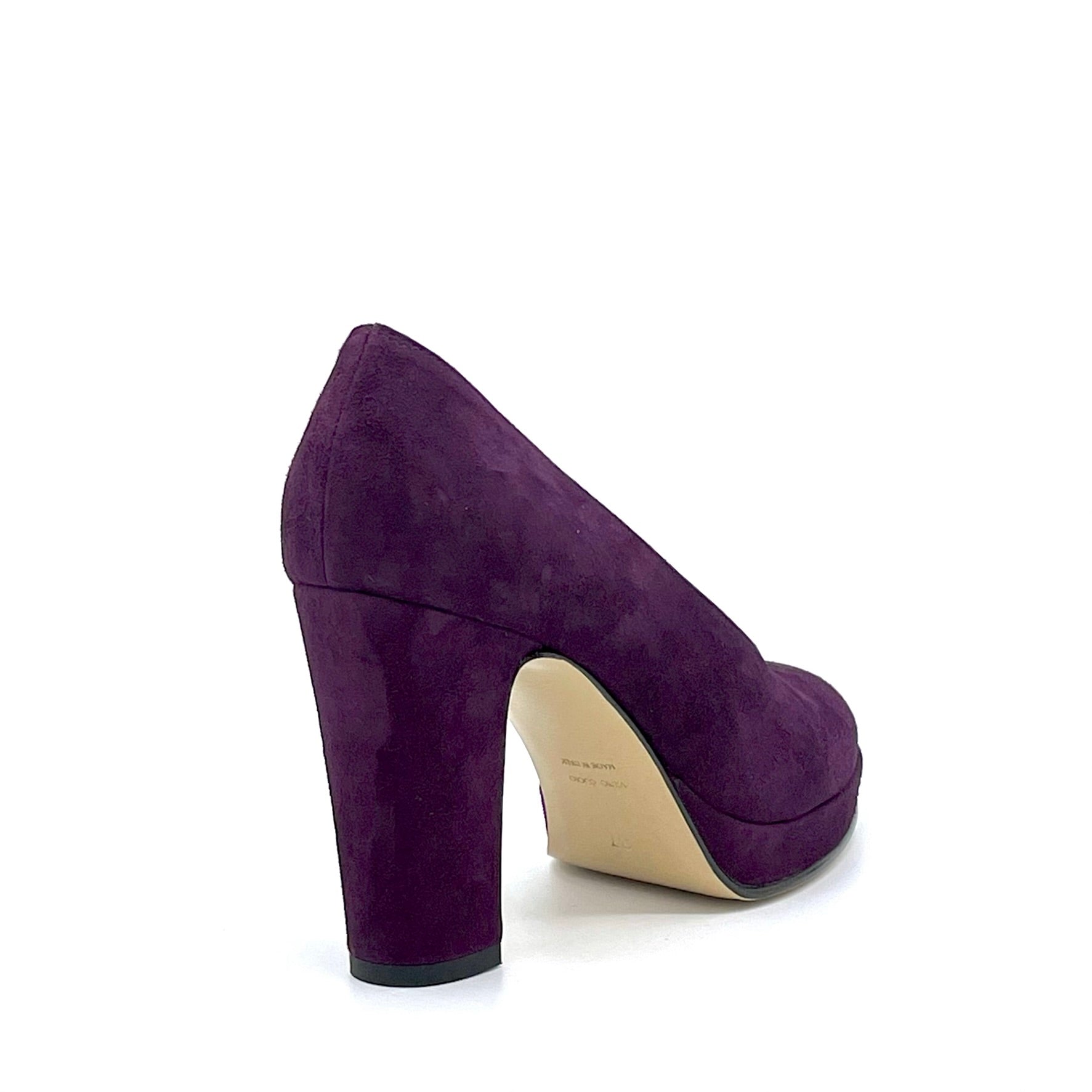 Purple suede pump with platform - Cod. 54508