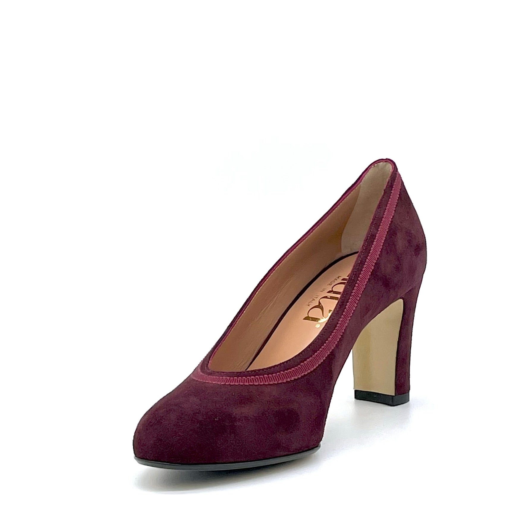 Décolleté in camoscio bordeaux e nastrino in grosgrain - Cod. 54511