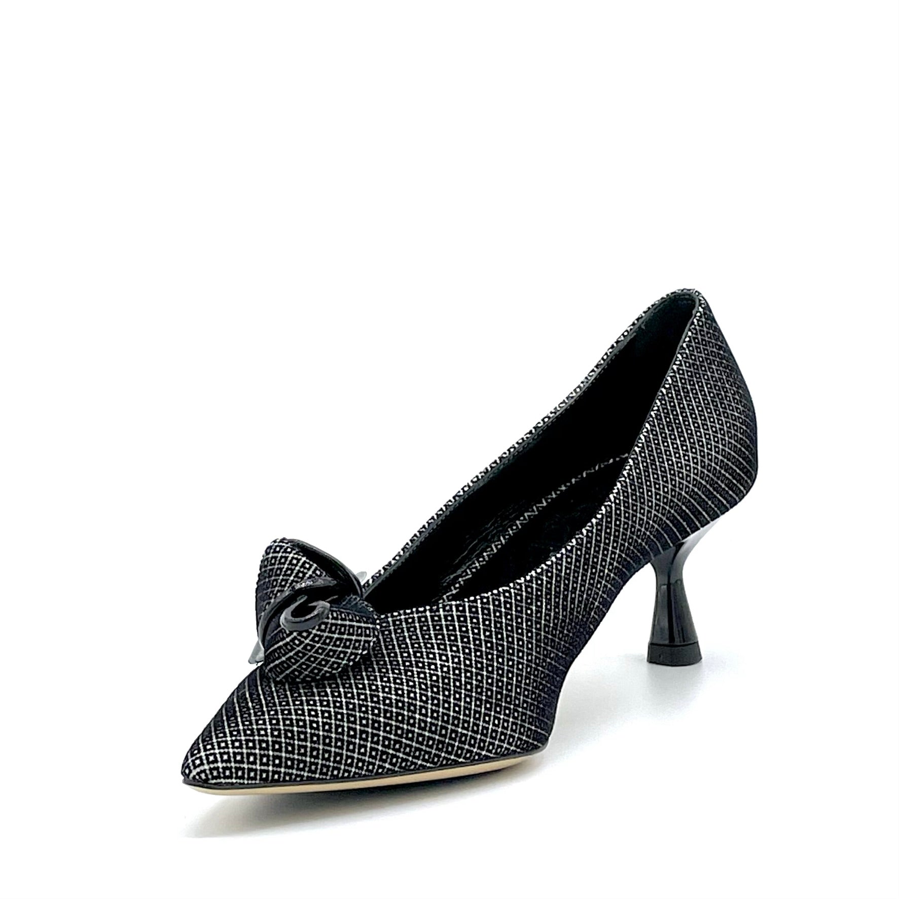 Printed suede pump with bow - Cod. 54515