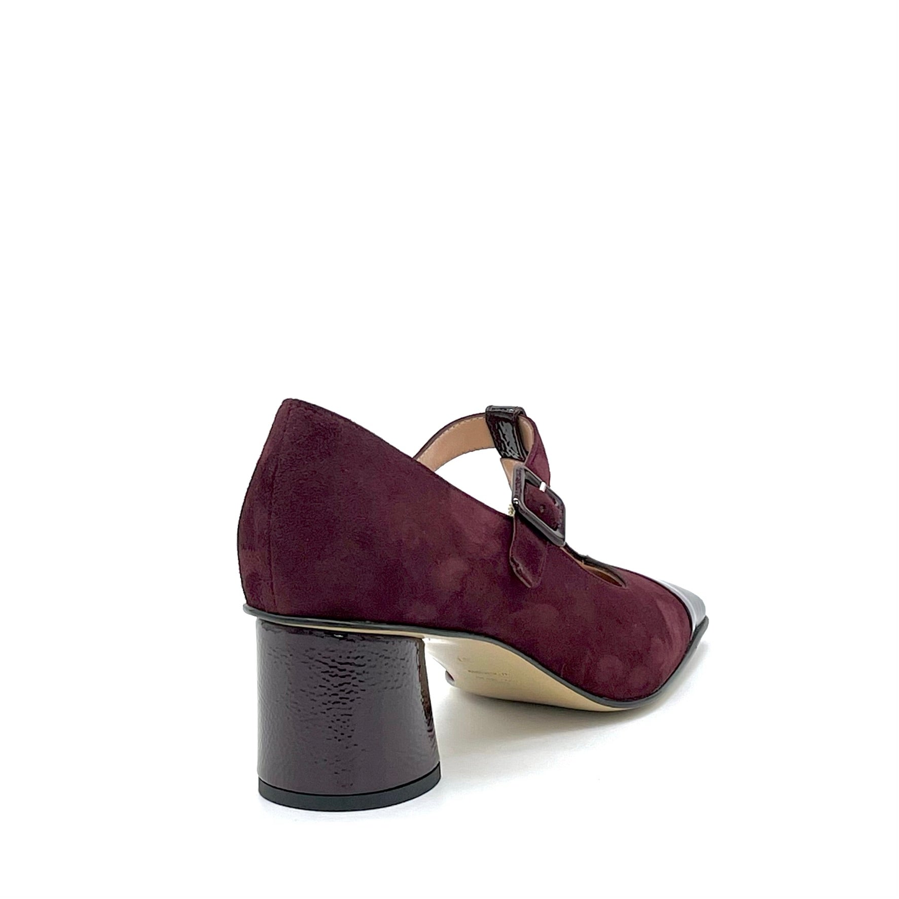 T-bar in vernice e camoscio bordeaux - Cod. 54524