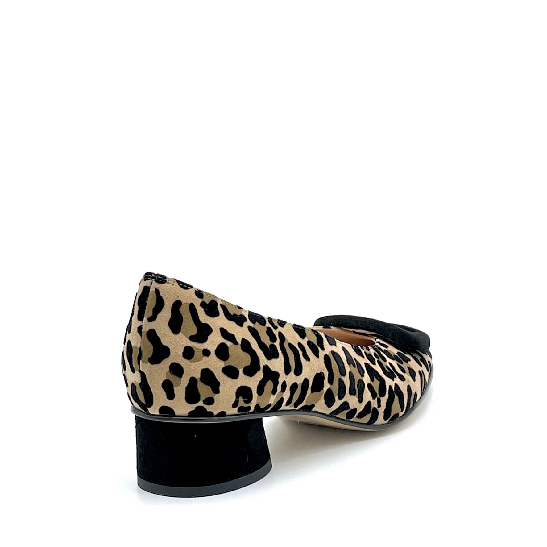 Décolleté in camoscio stampato e fibbia in camoscio nero - Cod. 54528-1