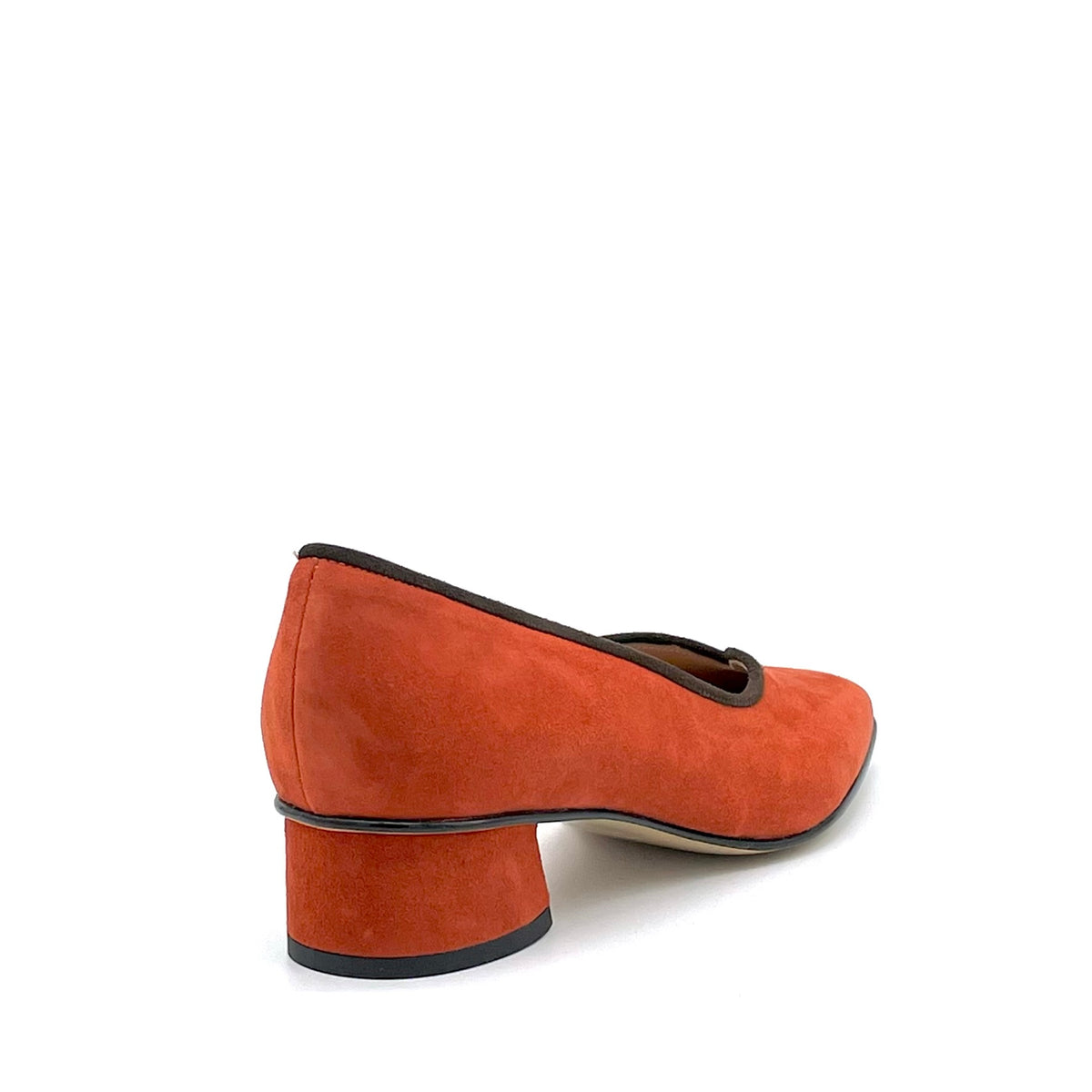 Décolleté in camoscio zucca e marrone - Cod. 54531