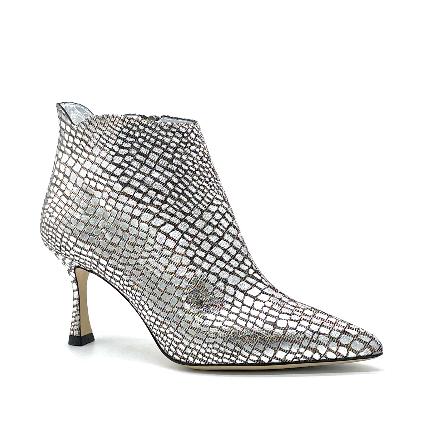 Stivaletto in tessuto stampato argento - Cod. 54534