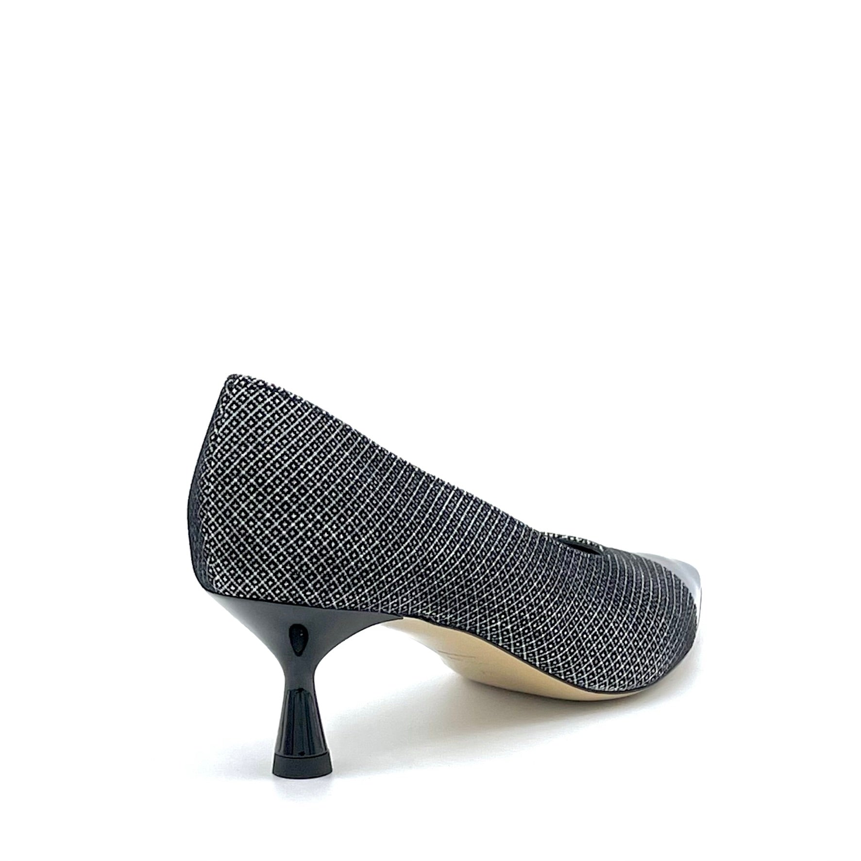 Black patent and printed suede pump - Cod. 54514-1