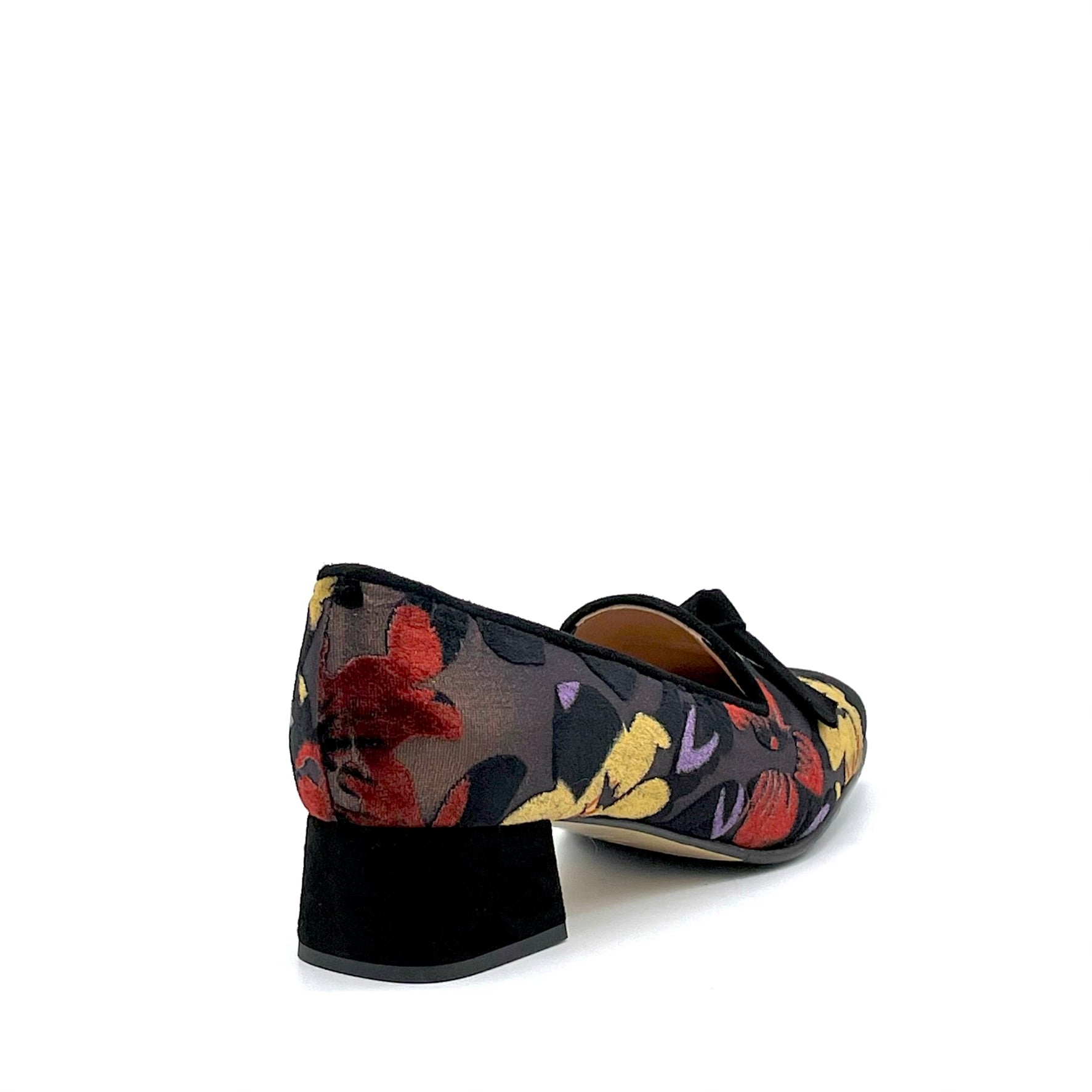 Worked velvet and black suede moccasin with soft insole - Cod. 74709