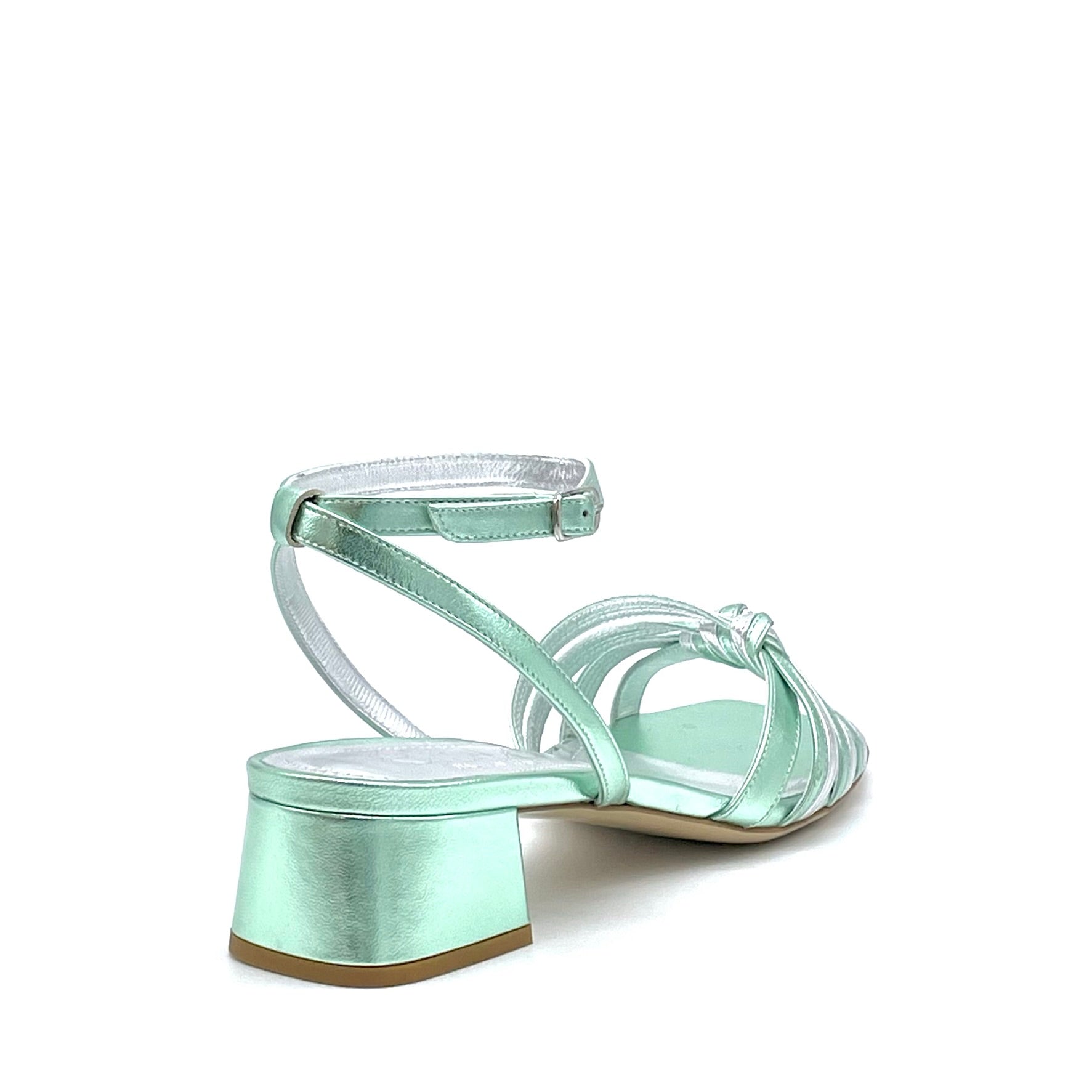 Mint and silver laminate leather sandal – Cod. 15154