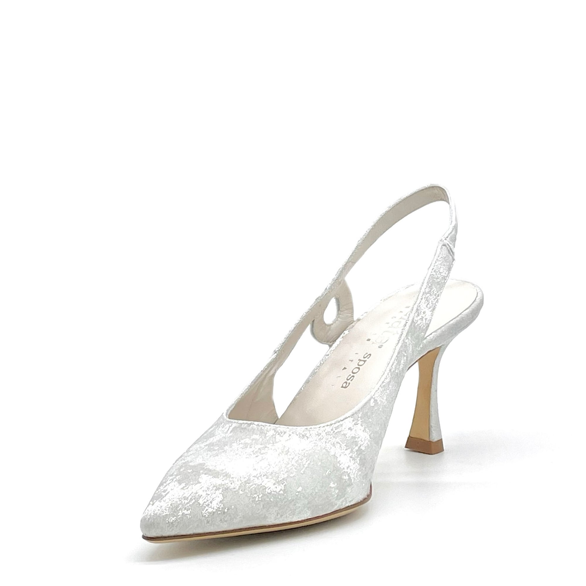 Silver satin effect chenille slingback - Cod S2531