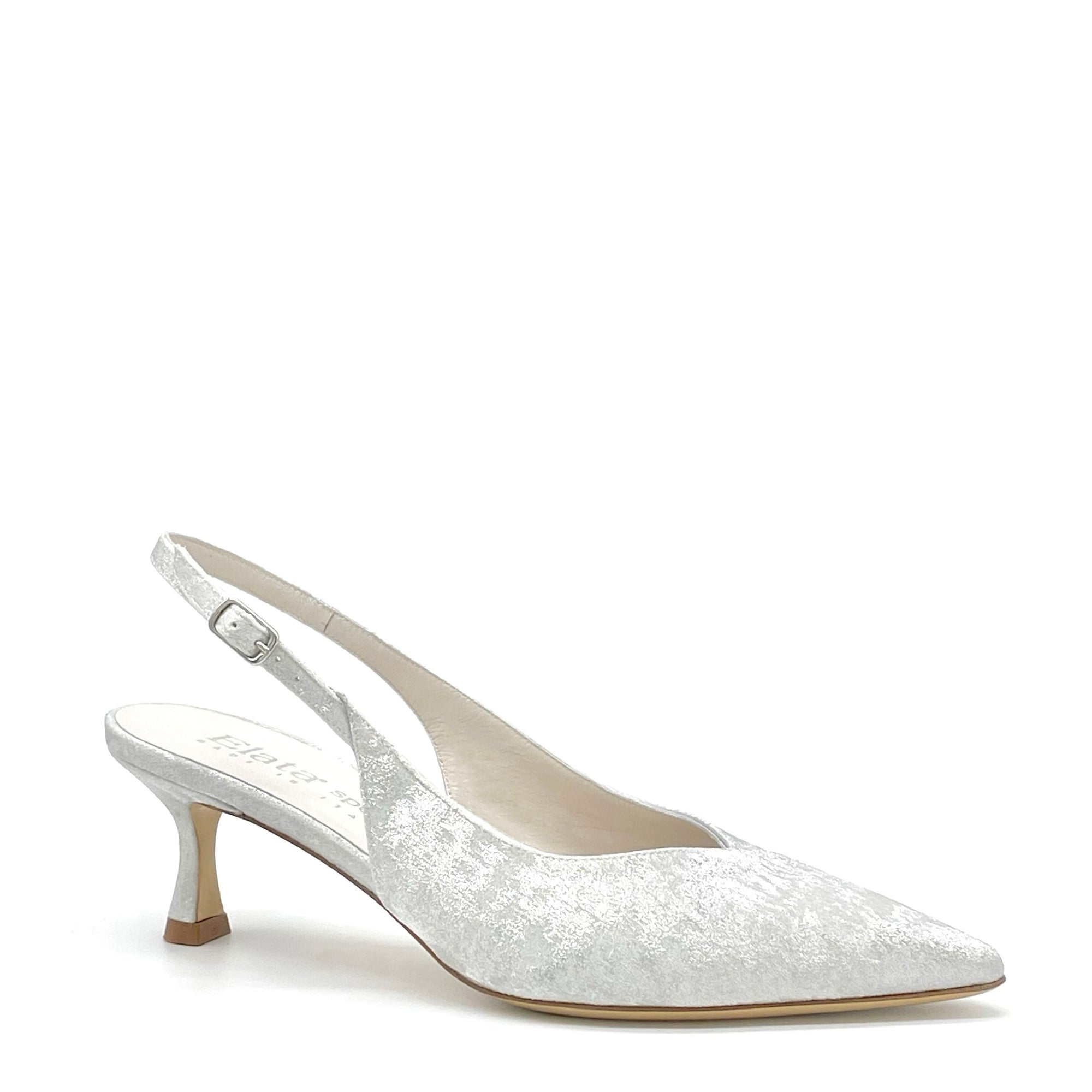 Silver satin effect chenille slinback - Cod S2535