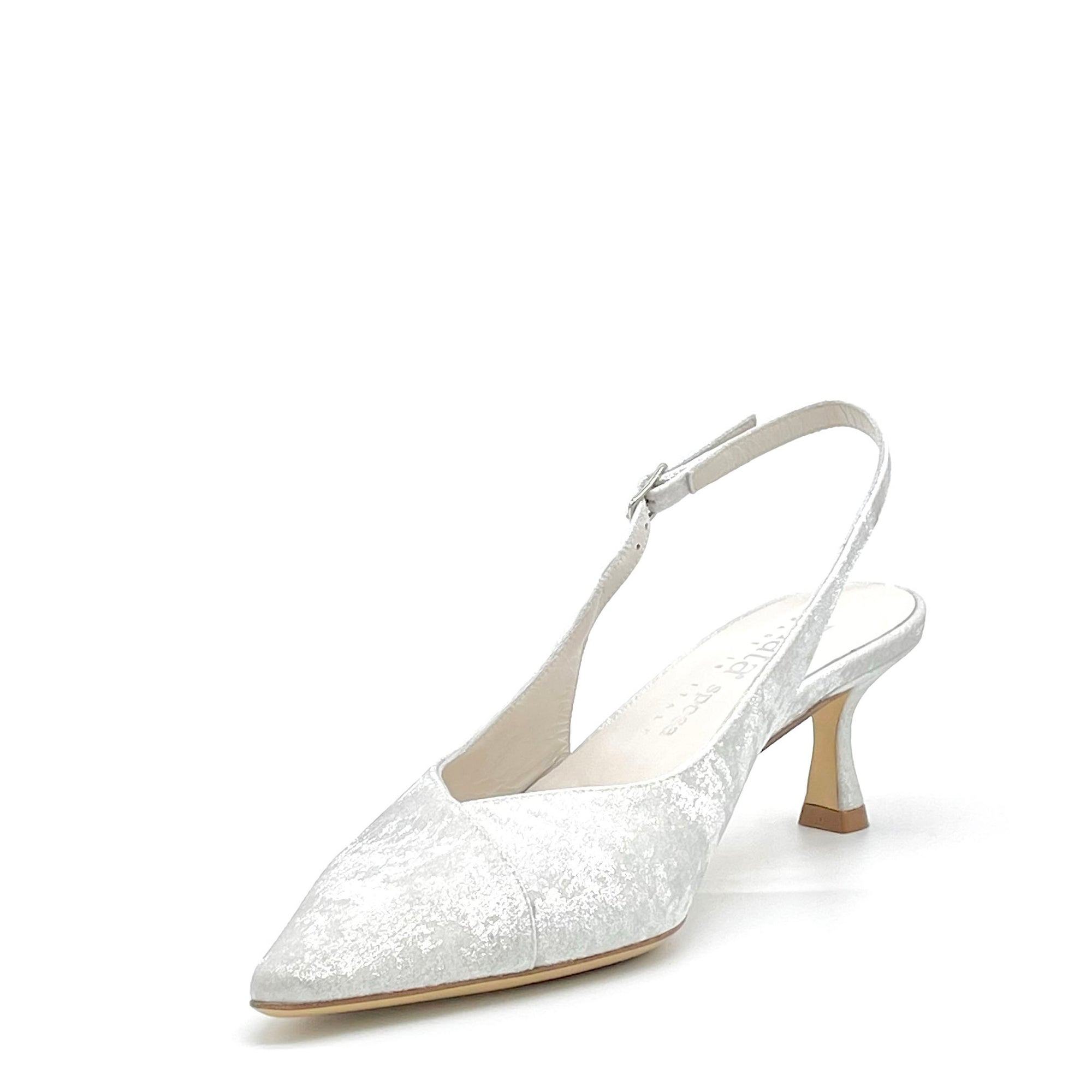Slingback in ciniglia effetto satinato argento - Cod S2535