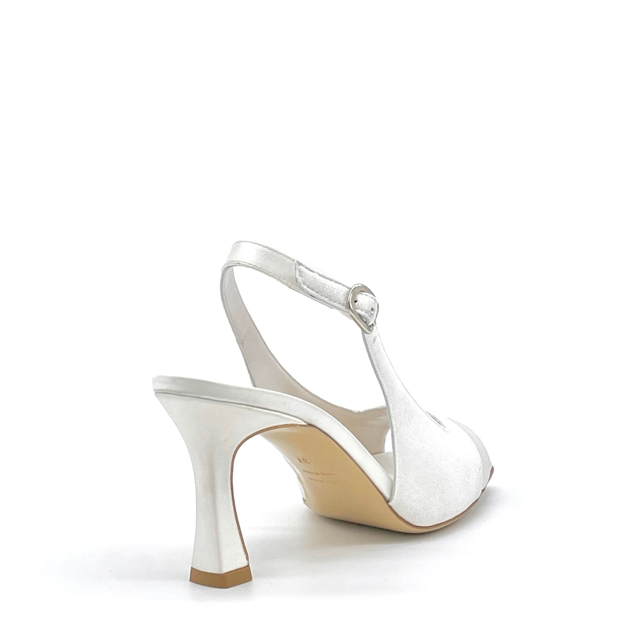 White silk and laminate  fabric sandal - Cod S2541