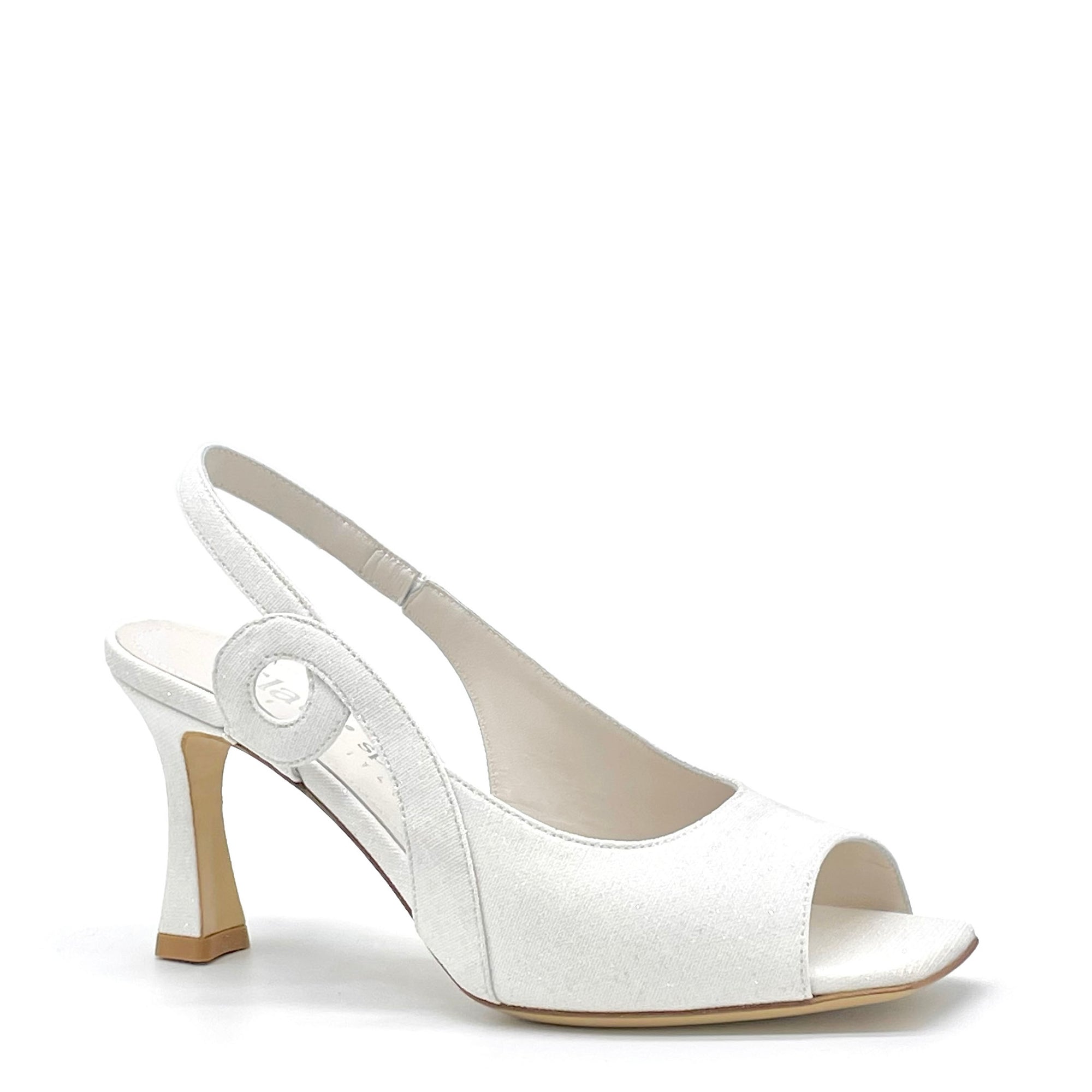 White laminate fabric sandal - Cod S2542