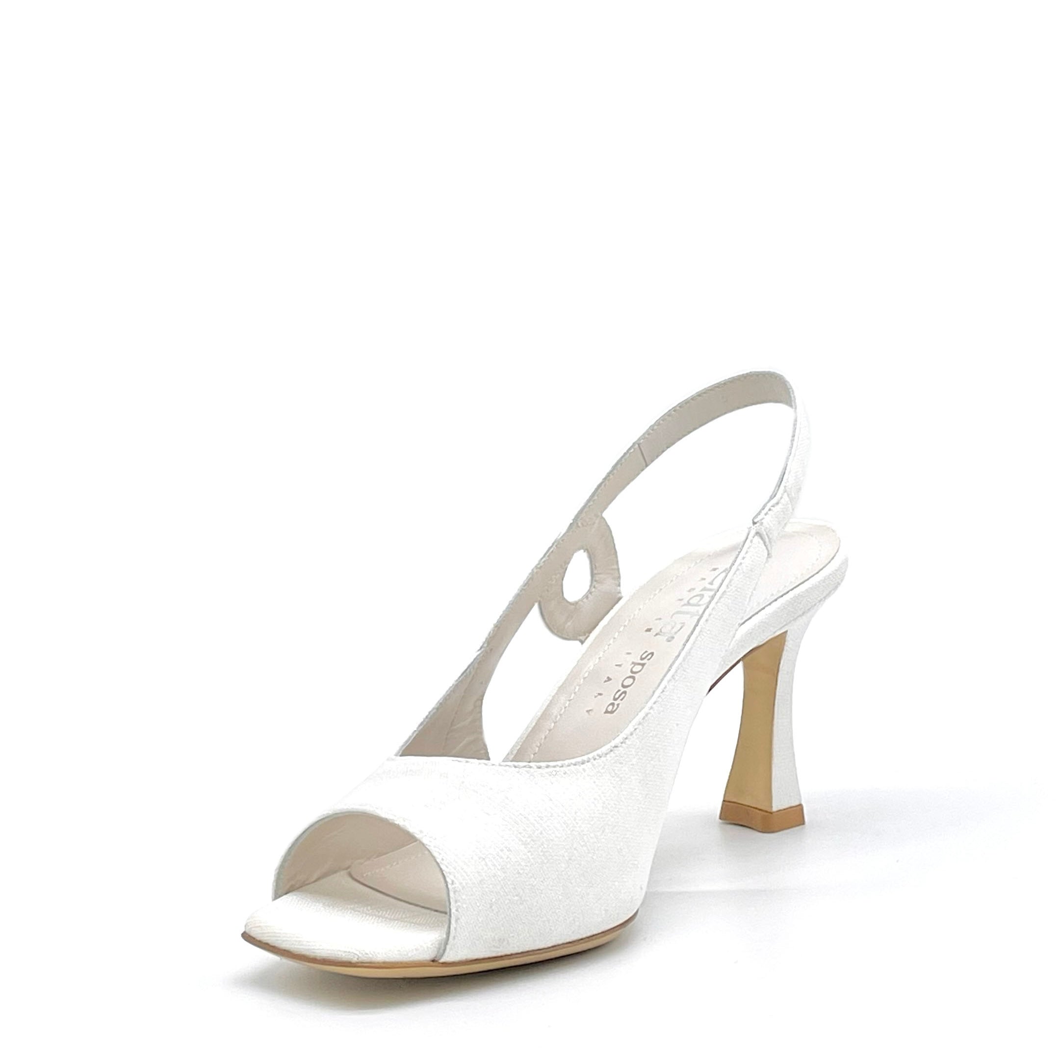 White laminate fabric sandal - Cod S2542