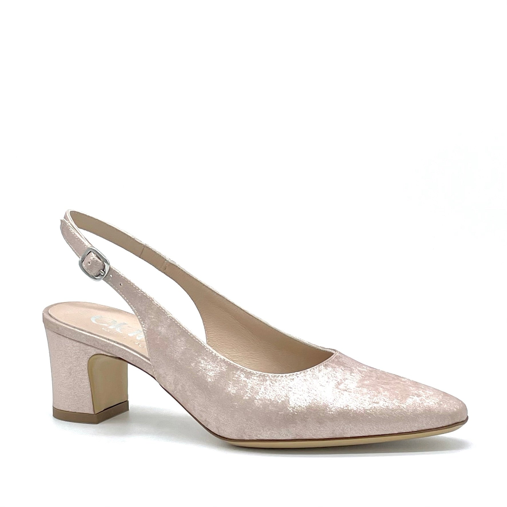 Slingback in ciniglia satinata nude – Cod. 15117