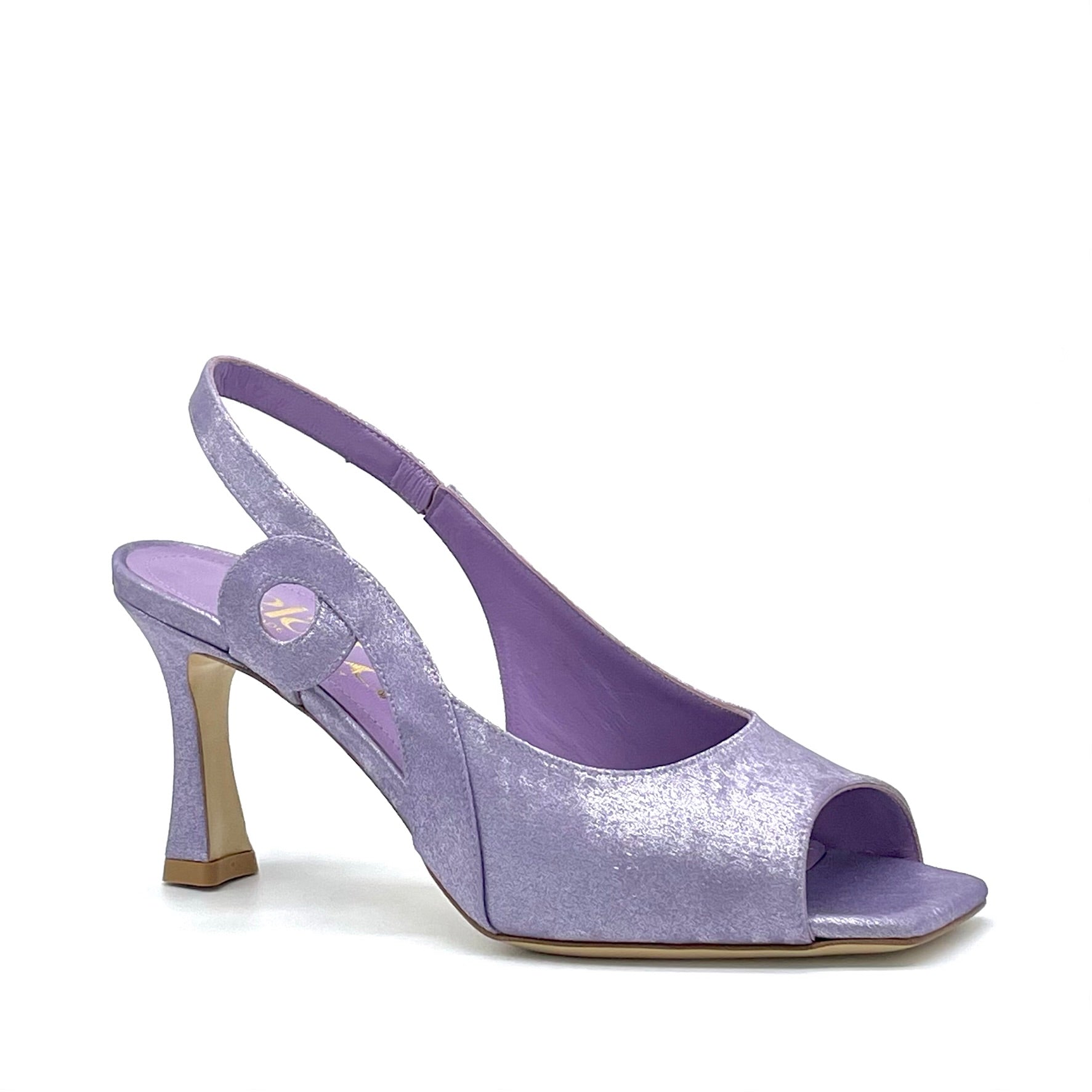 Sandalo in ciniglia satinata color lavanda – Cod. 15134-1