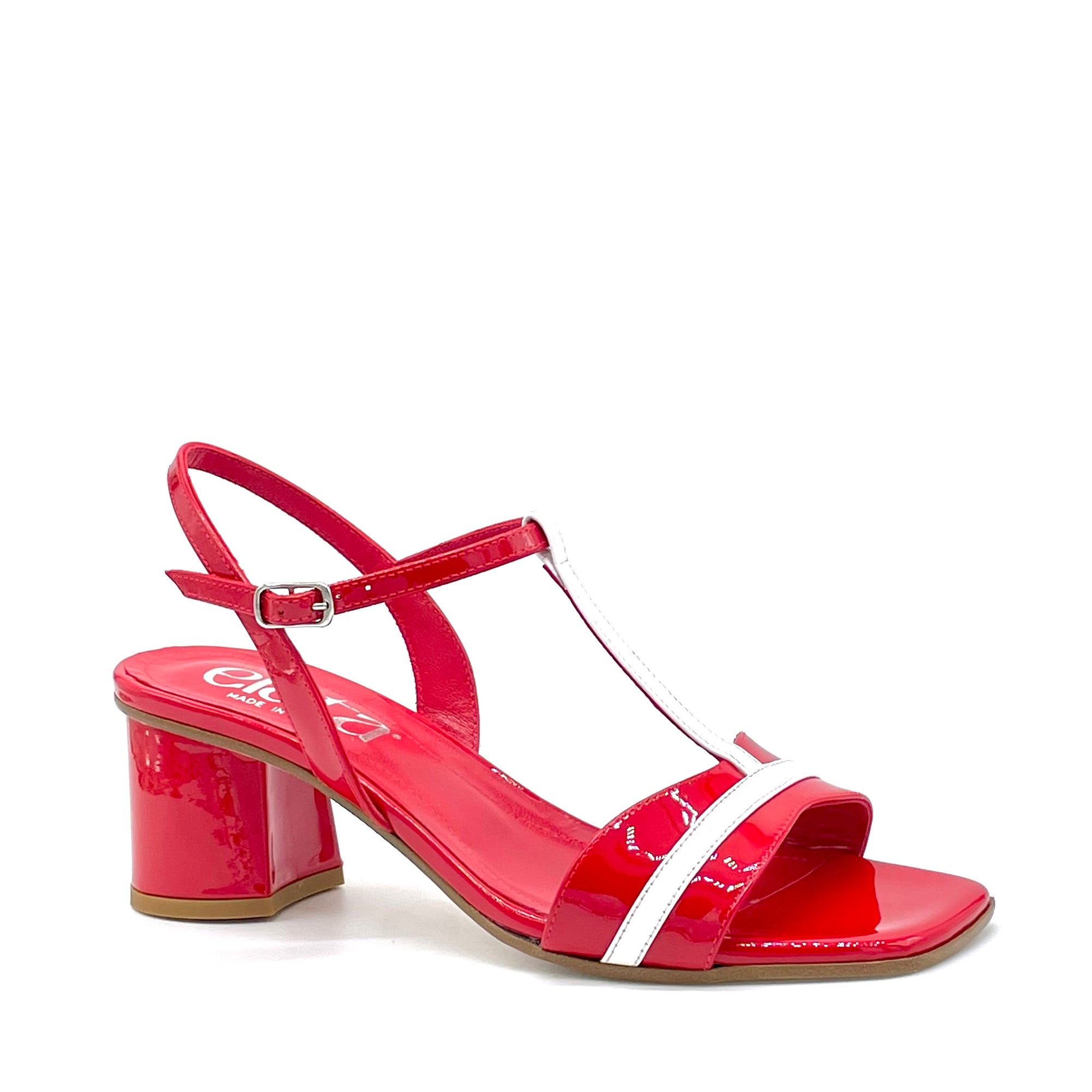 Red and white patent sandal – Cod. 15148-3
