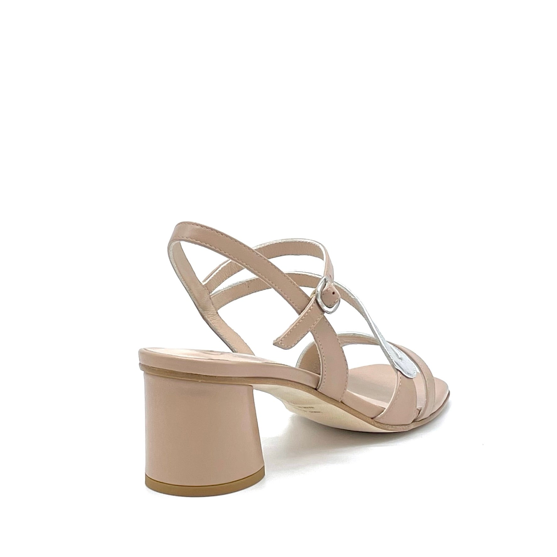 Light brown and silver laminate leather sandal – Cod. 15158