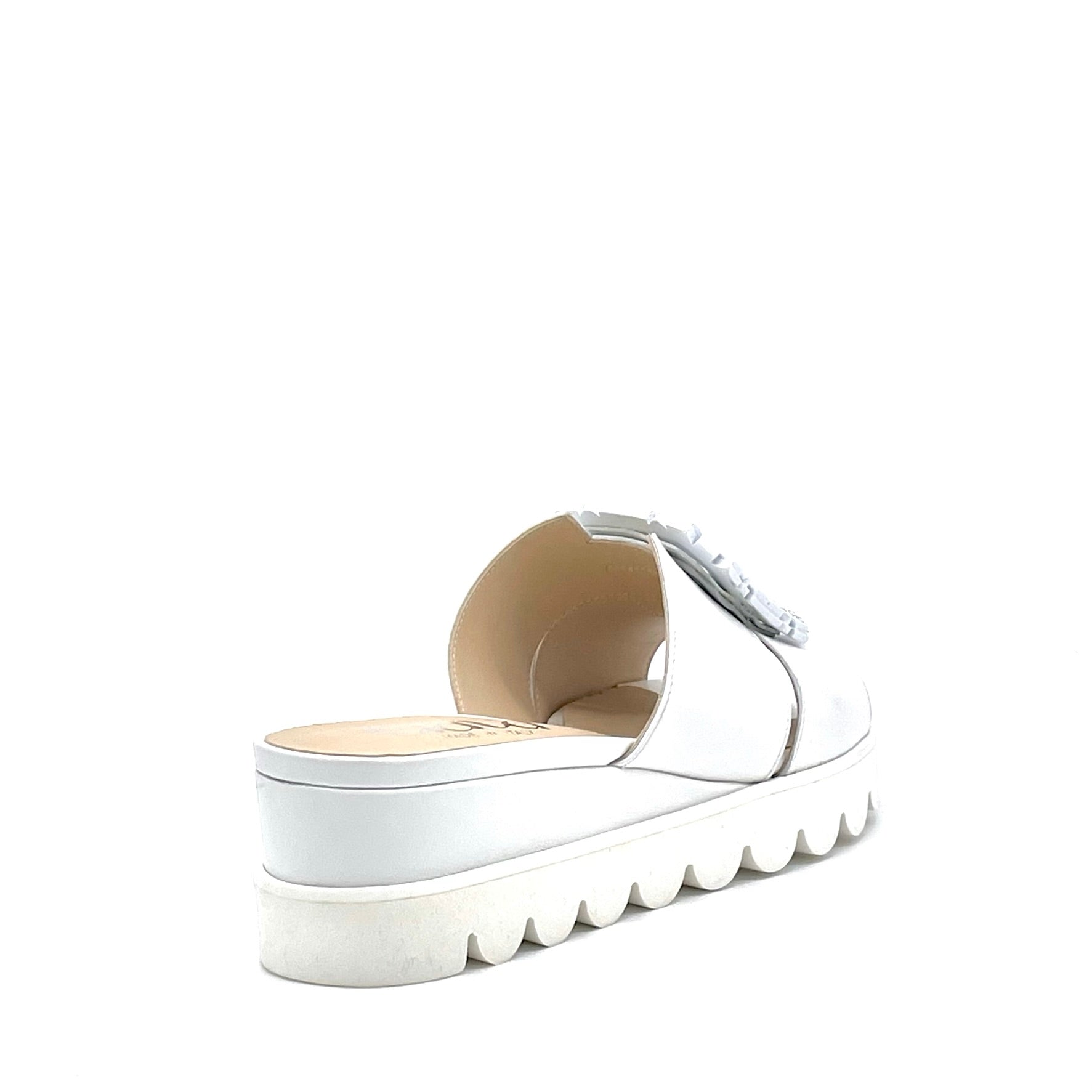 White leather mule with jewel buckle cod – Cod. 15178