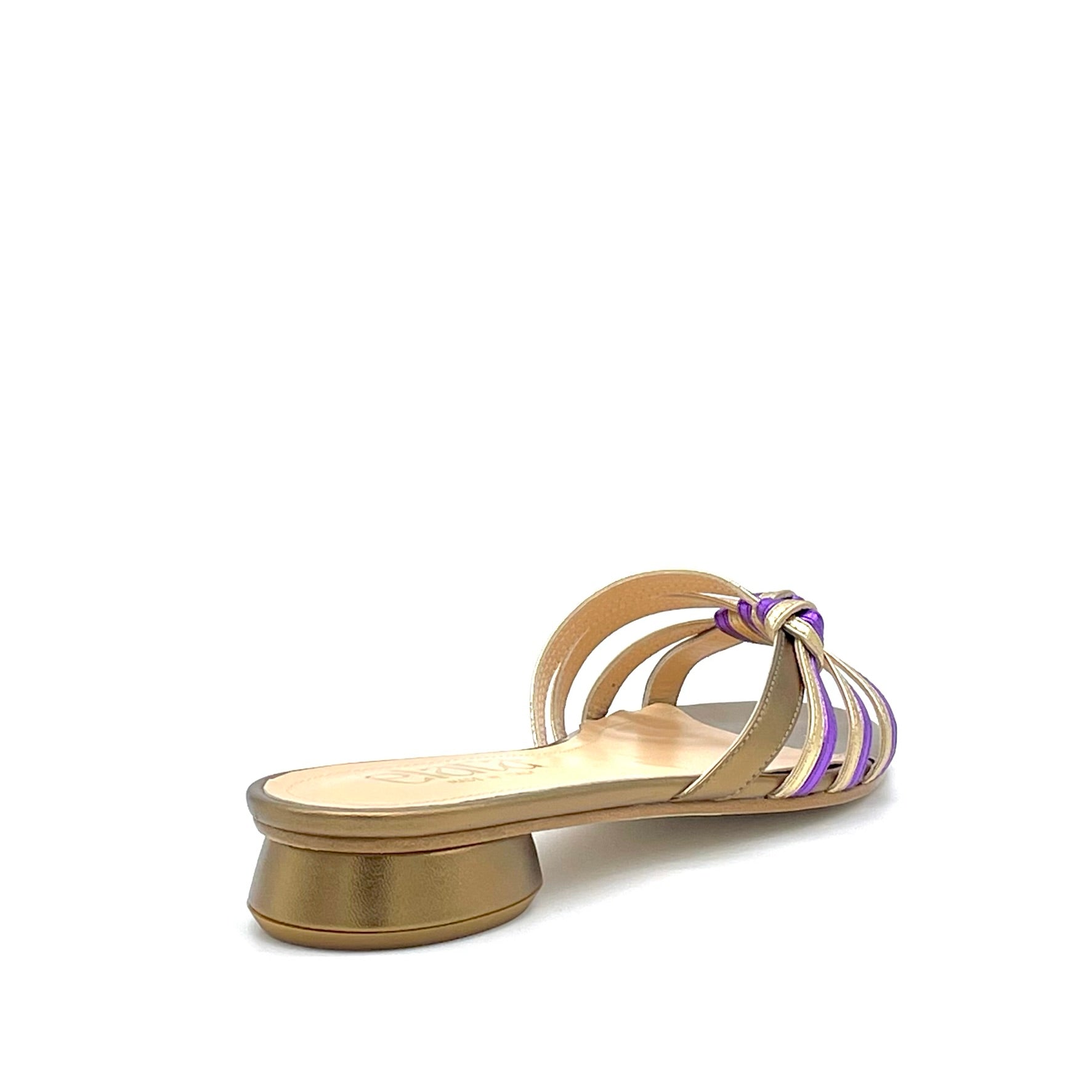Bronze, gold and purple laminate leather mule – Cod. 15184-1