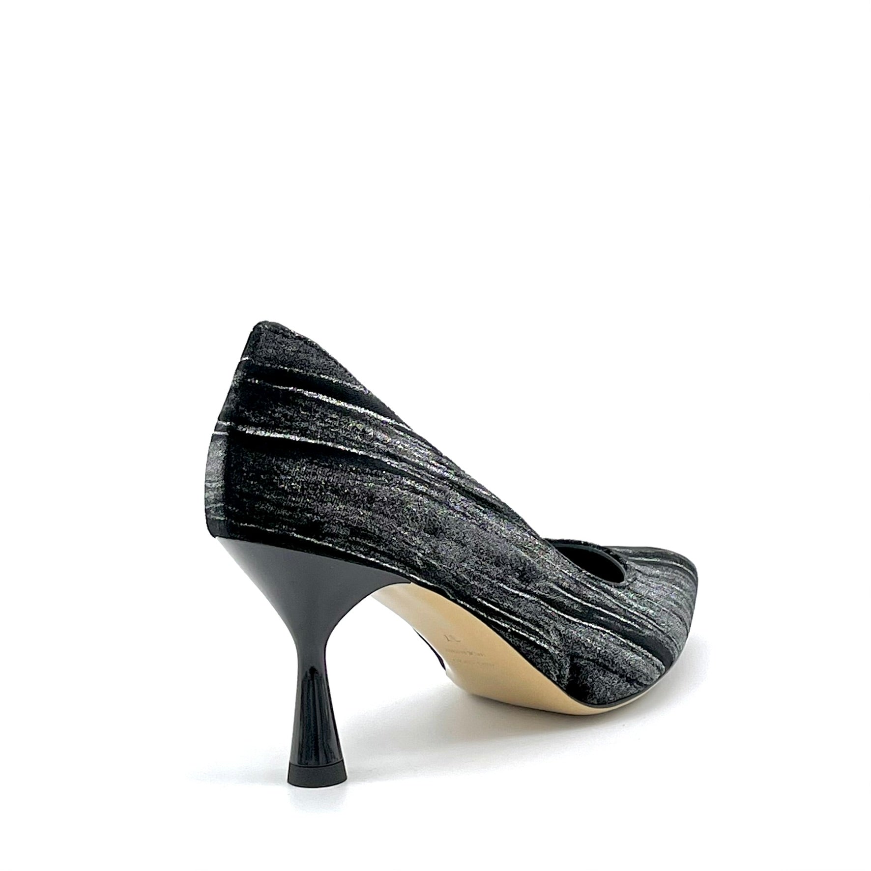 Striped effect Black velvet pump – Cod. 55501-1