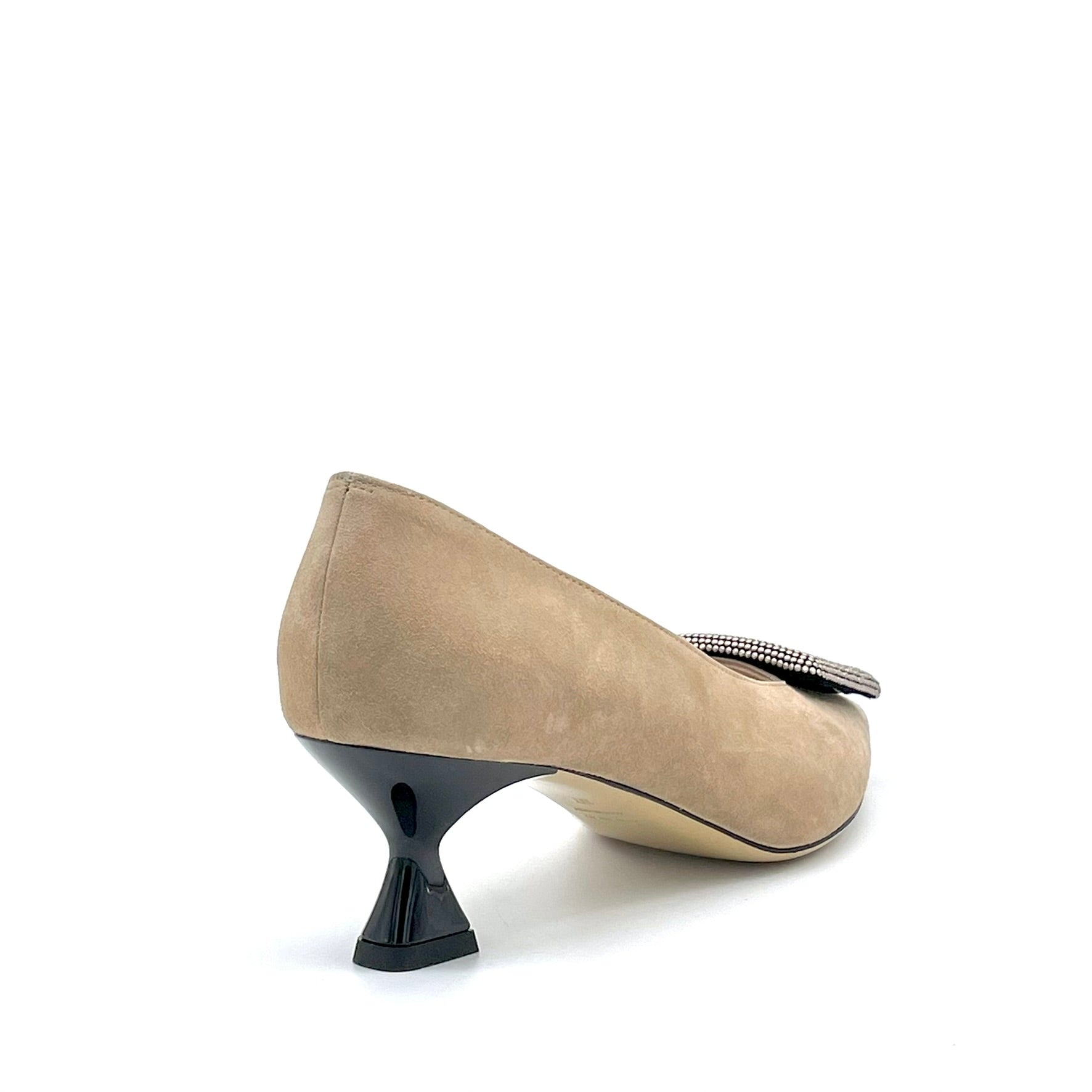 Beige suede pump with jewel buckle – Cod. 55507