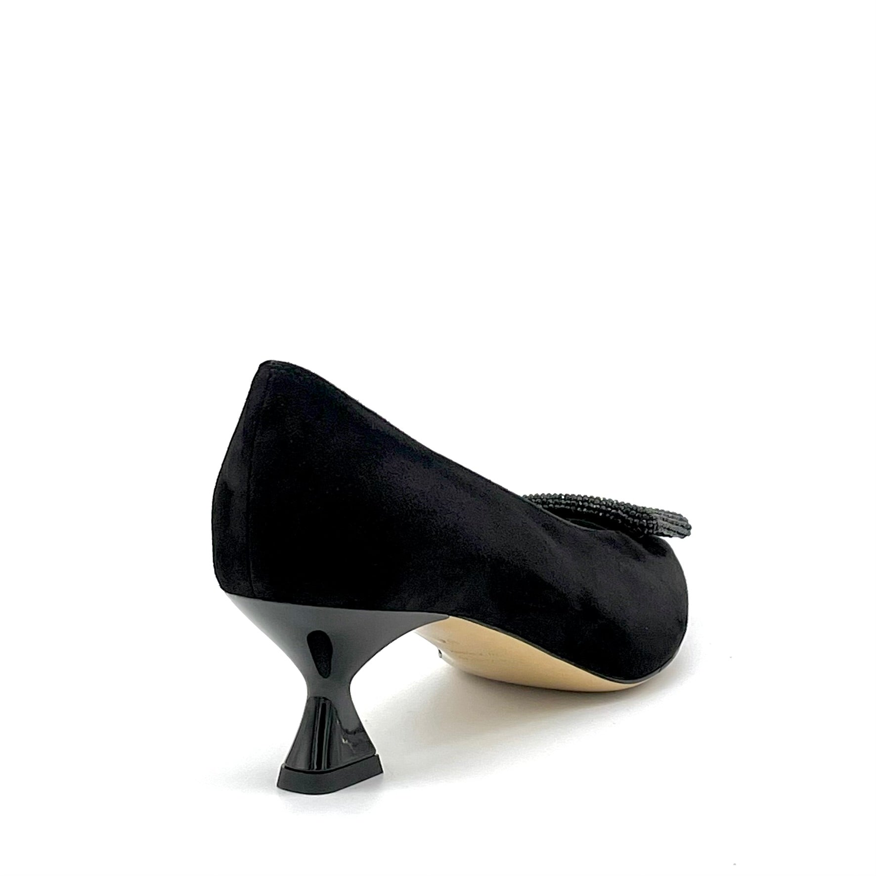 Black suede pump with jewel buckle – Cod. 55507-1