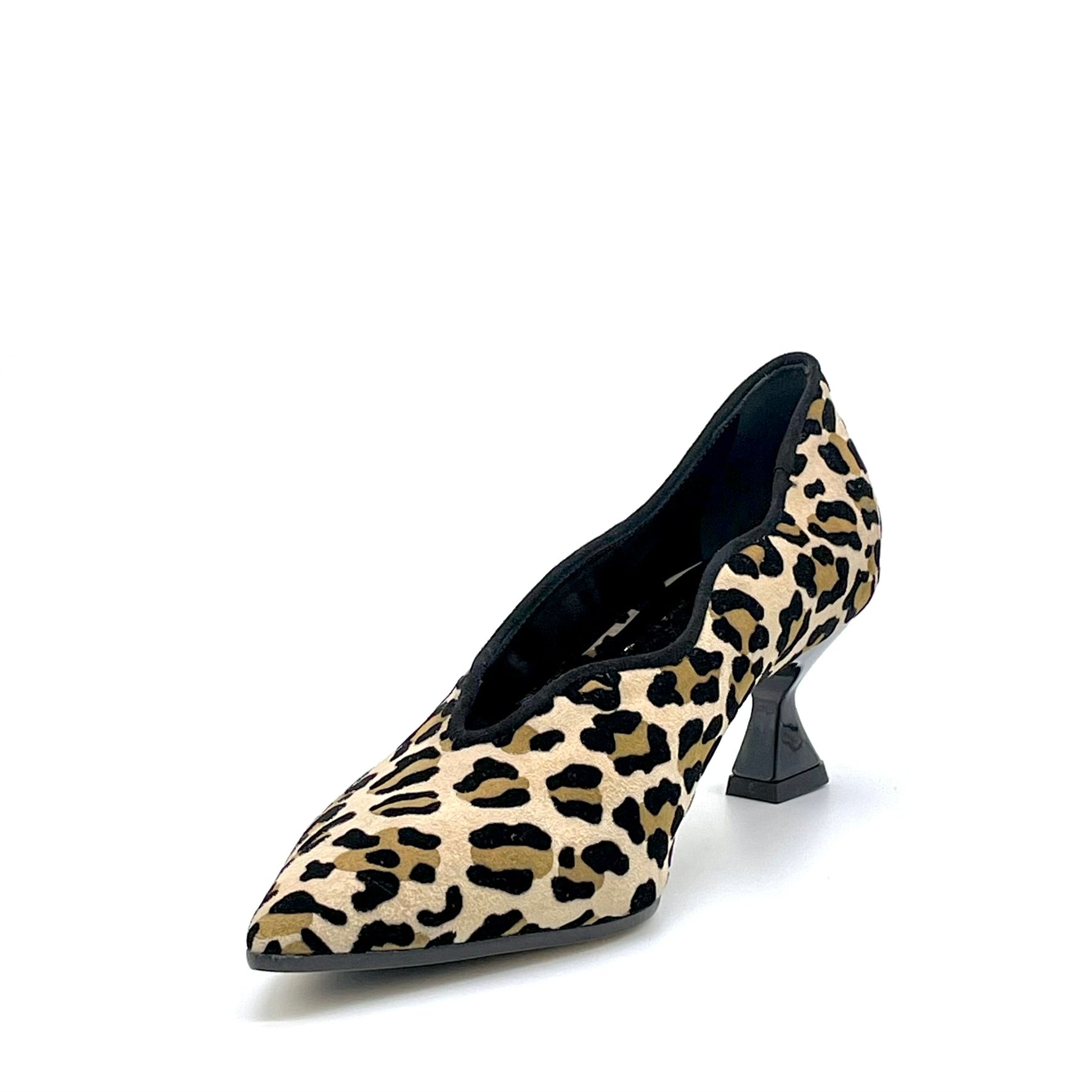 Décolleté in camoscio stampato e inserti in camoscio nero – Cod. 55509