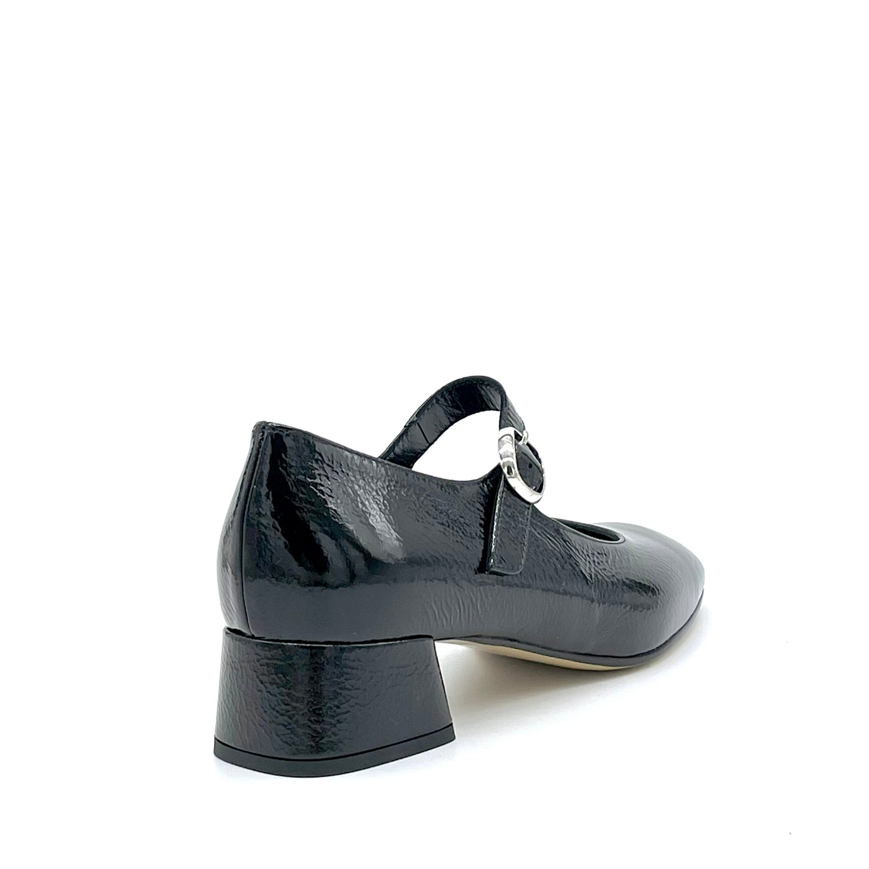 Black creased effect patent Mary Jane – Cod. 55527
