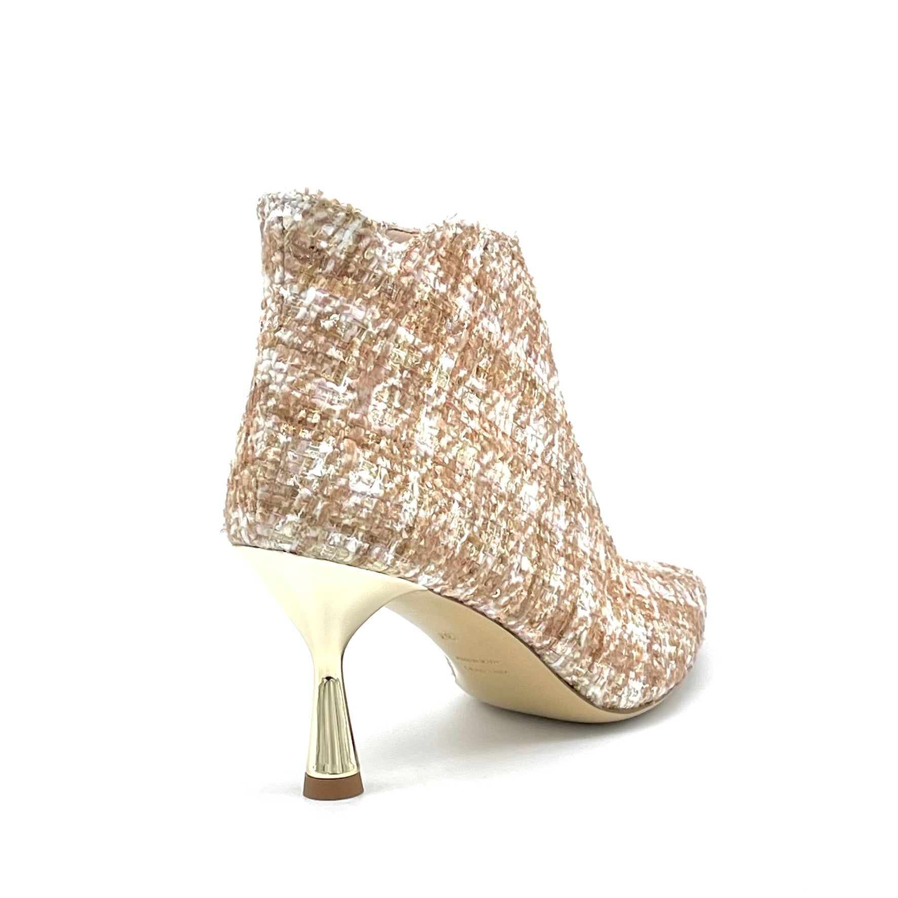 Ivory and caramel tweed fabric ankleboots – Cod. 55532