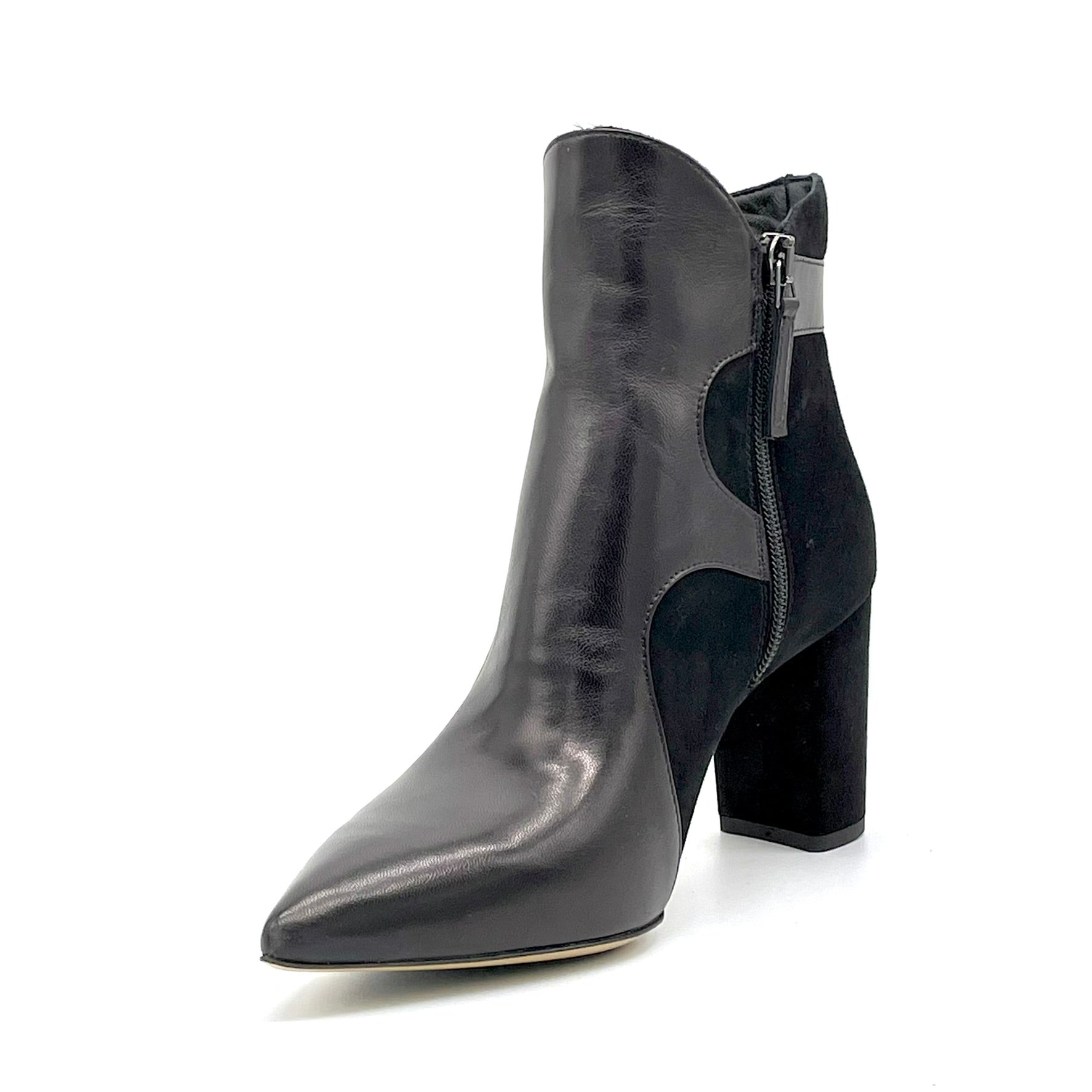 Black suede and leather ankleboots – Cod. 55534