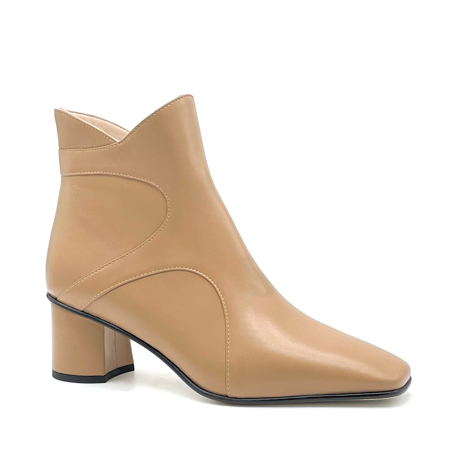 Hazelnut leather ankle boots – Cod. 55538