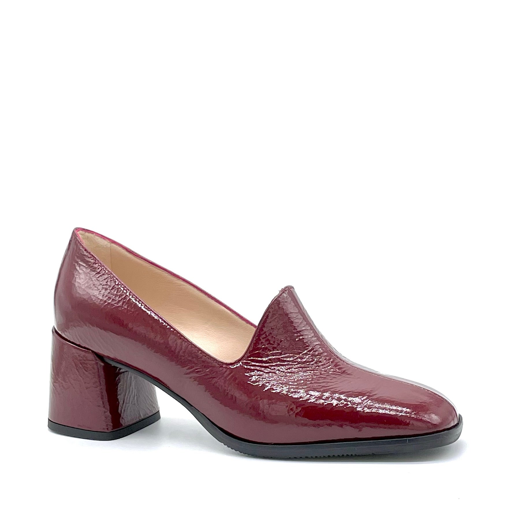 Burgundy creased effect patent pump – Cod. 55522