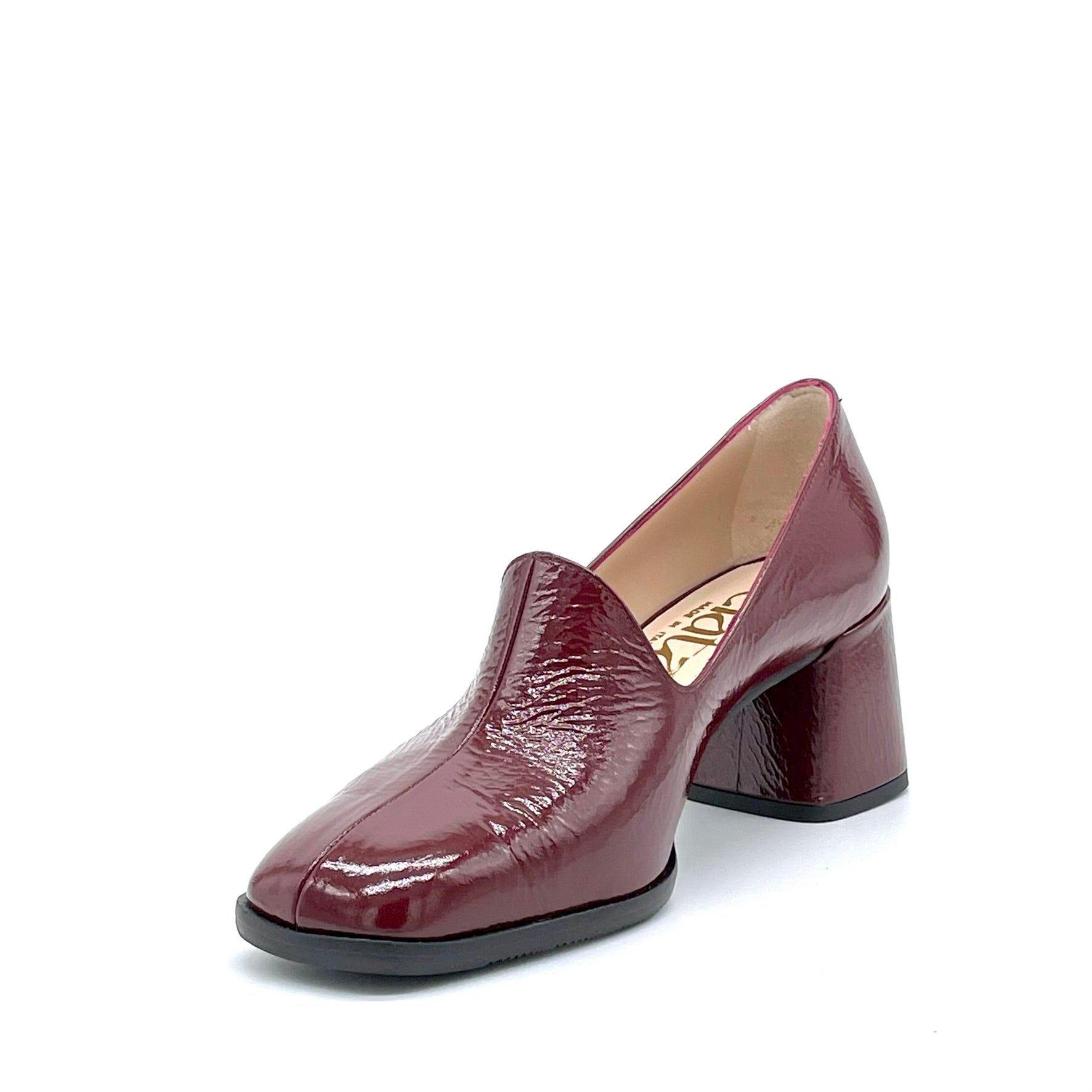 Burgundy creased effect patent pump – Cod. 55522