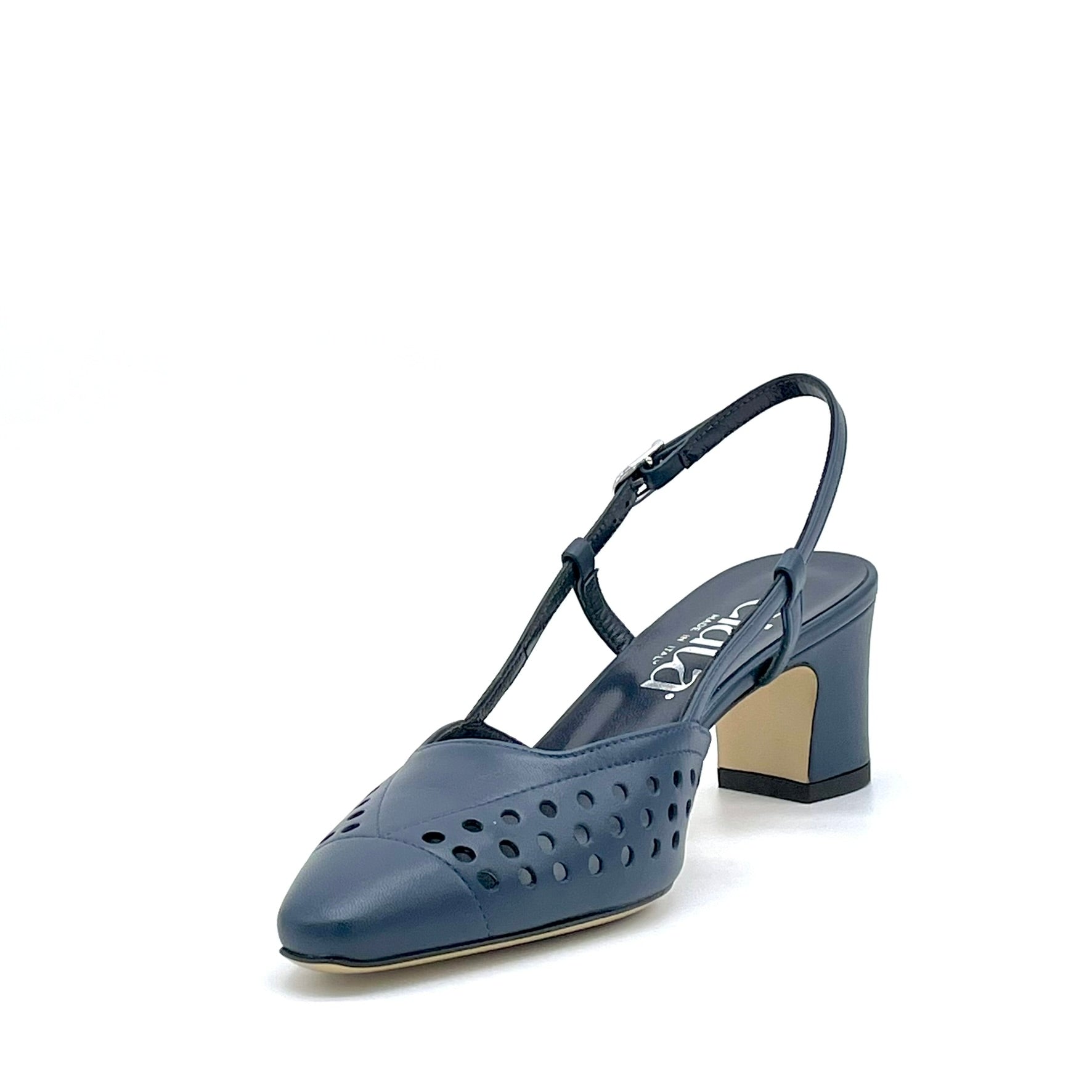 Slingback in pelle blu – Cod. 16172