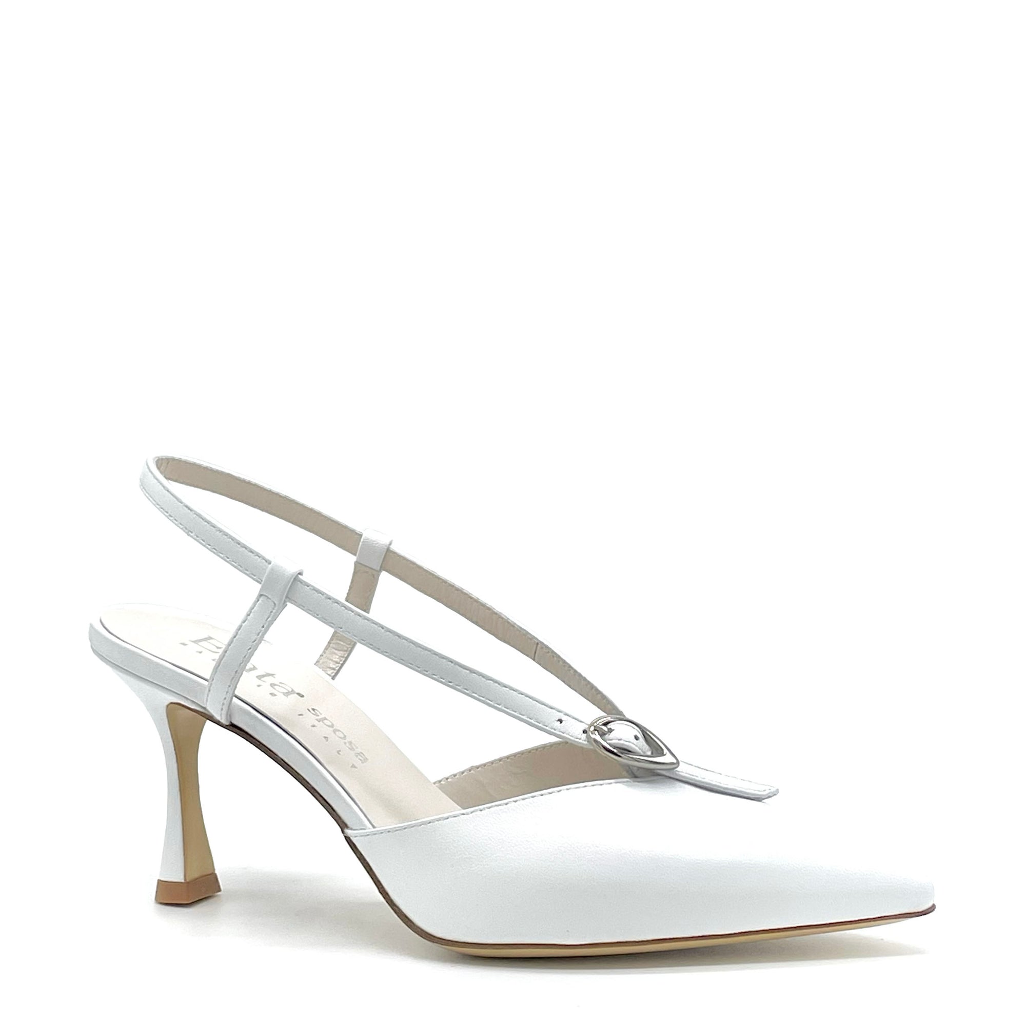 Slingback in pelle bianca – Cod. S2637