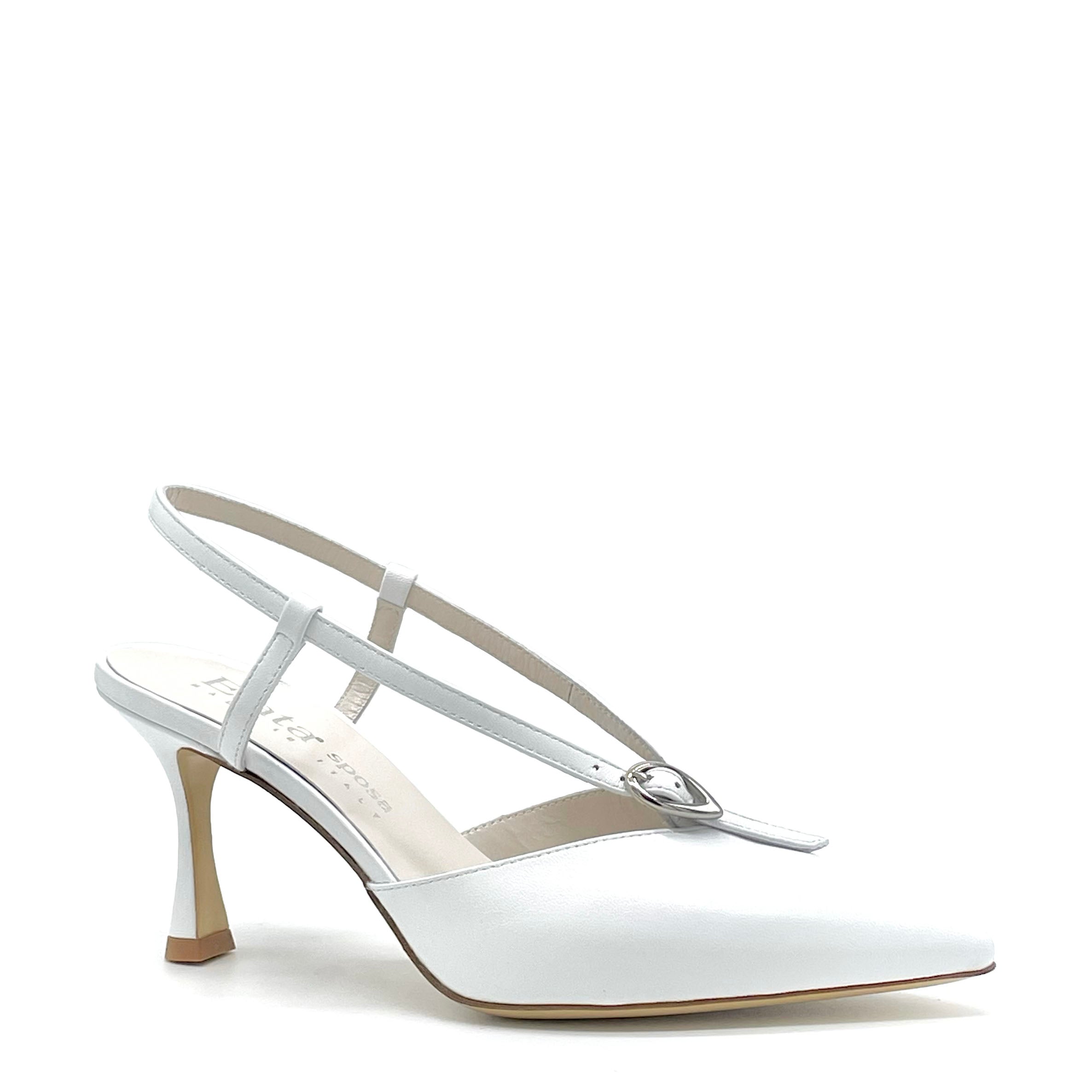Slingback in pelle bianca – Cod. S2637