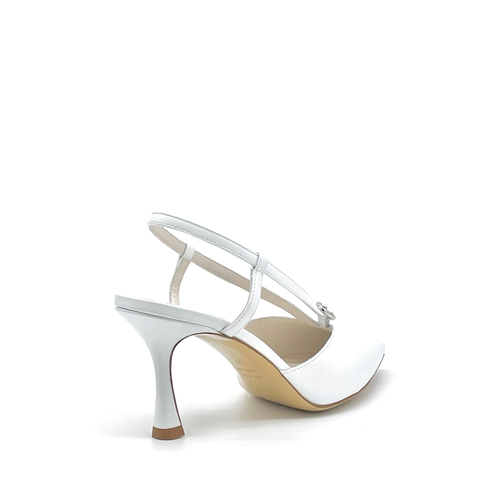 Slingback in pelle bianca – Cod. S2637