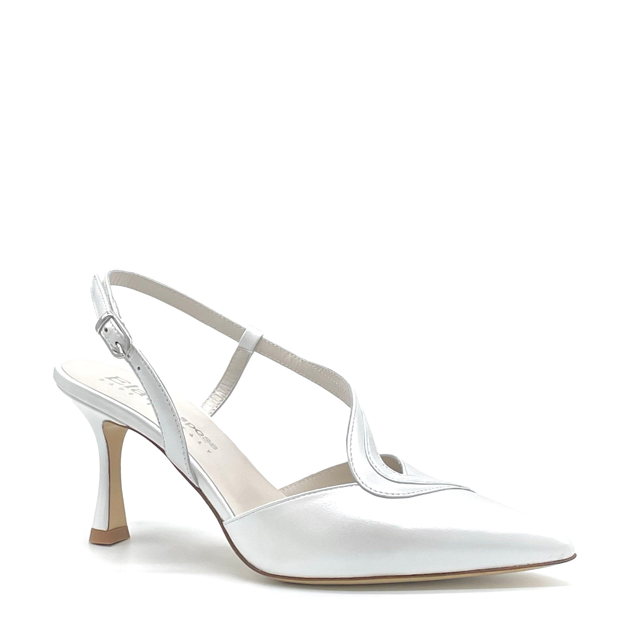 Slingback in pelle perlata bianca – Cod.S2632