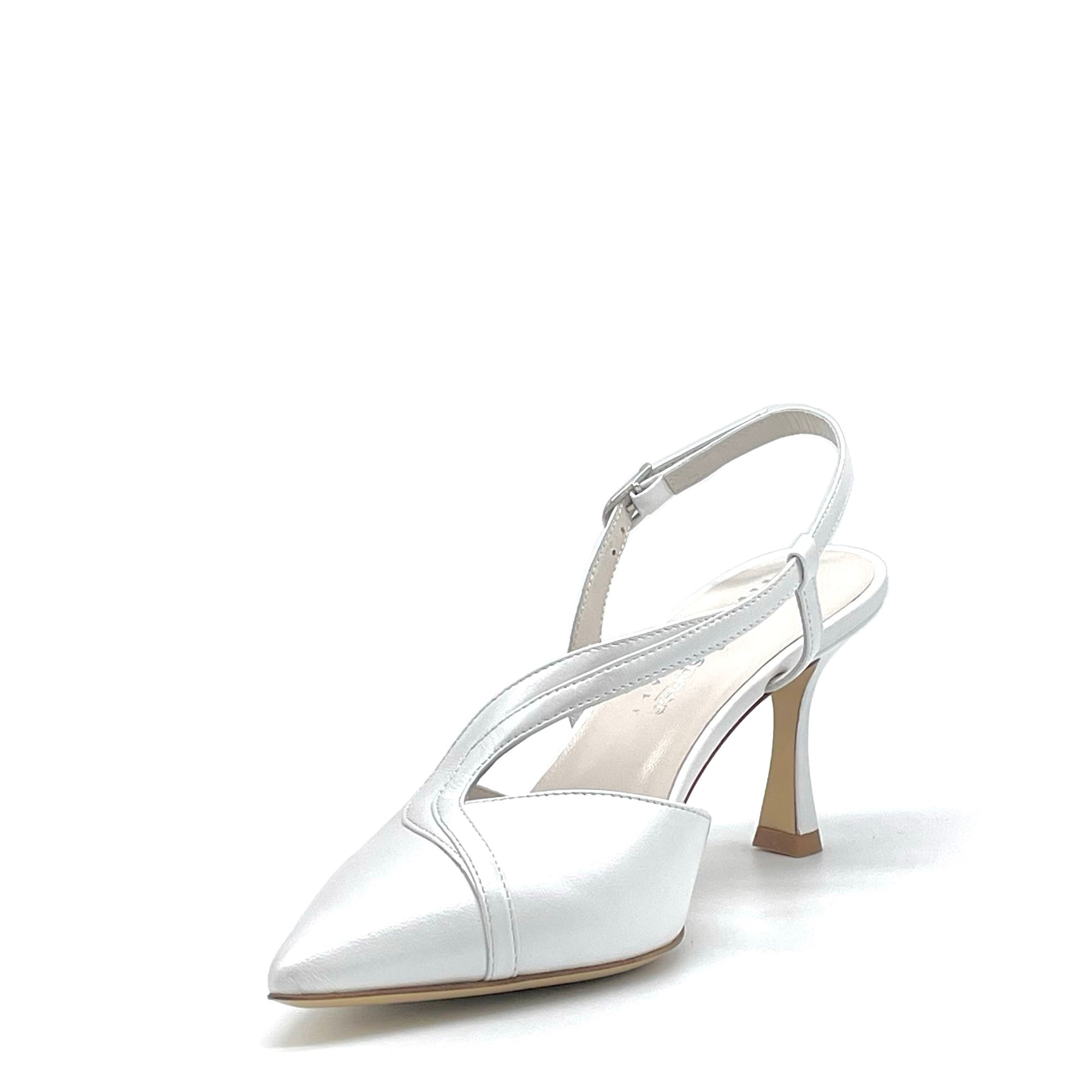 Slingback in pelle perlata bianca – Cod.S2632