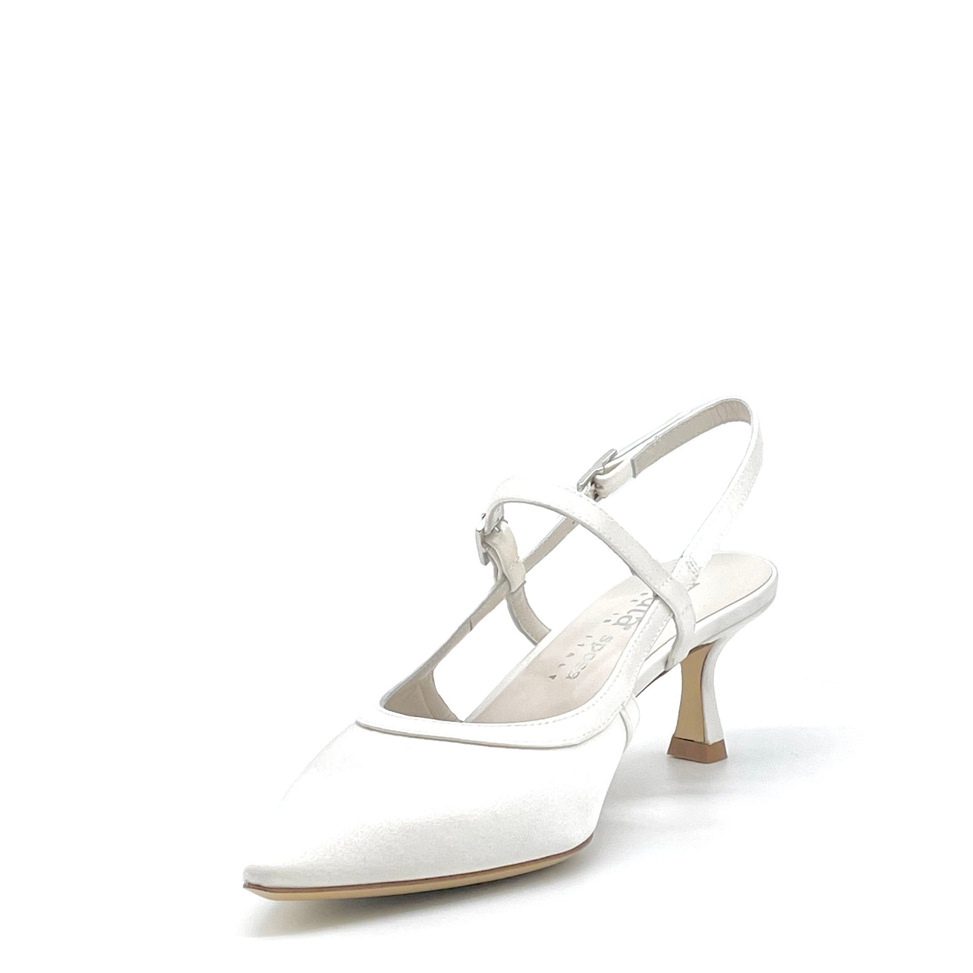 Slingback in raso di seta bianco – Cod. S2635