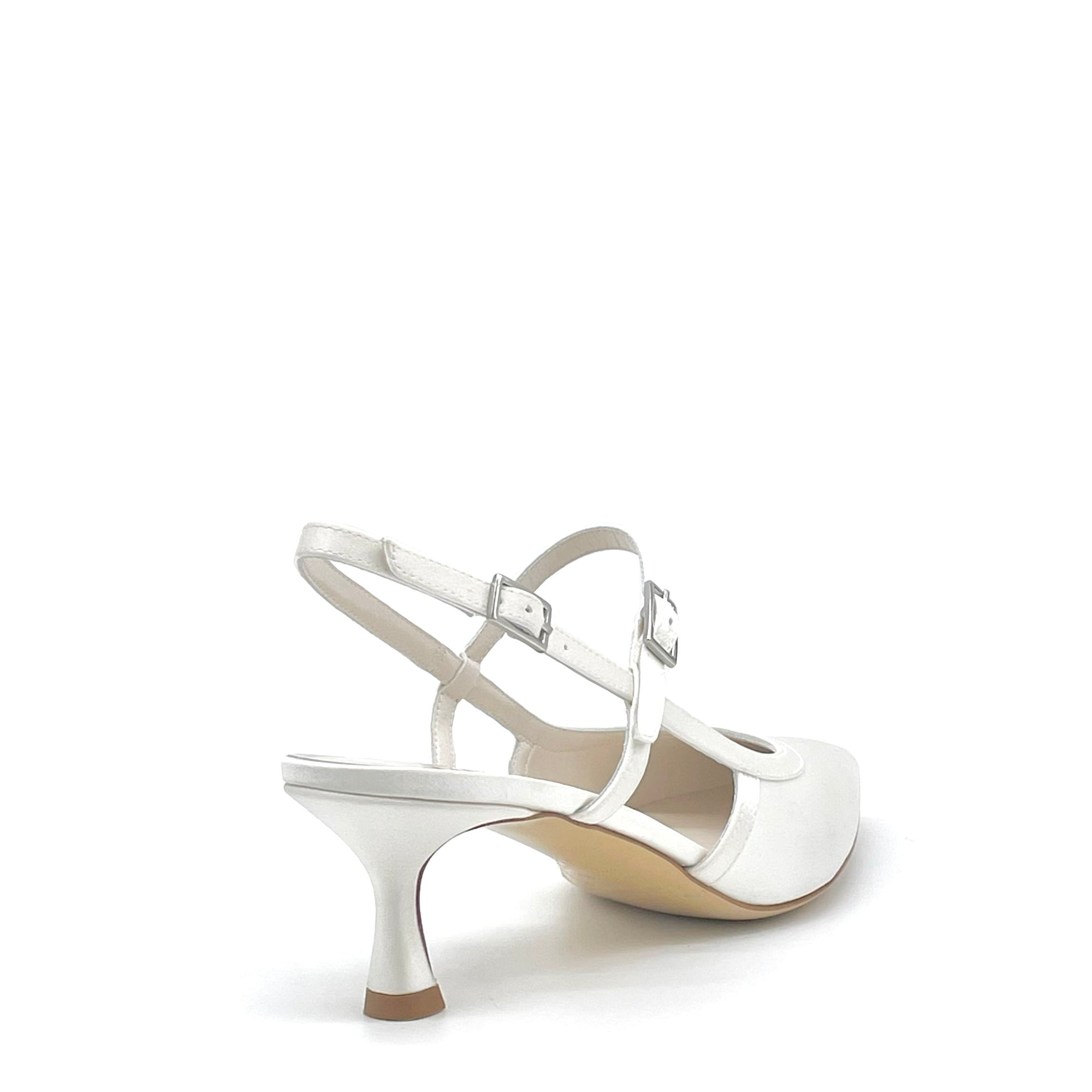 Slingback in raso di seta bianco – Cod. S2635