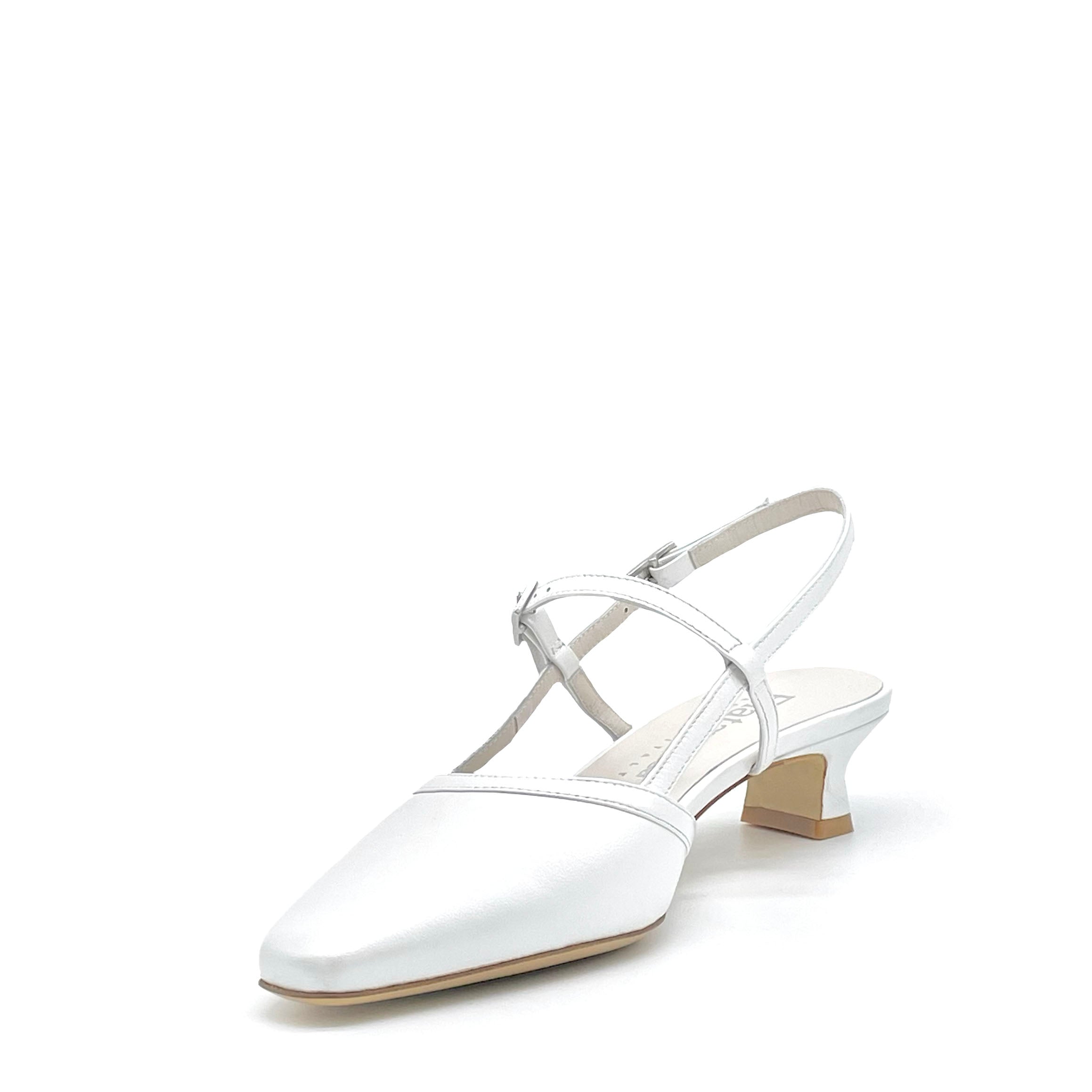 Slingback in pelle perlata bianca – Cod. S2636
