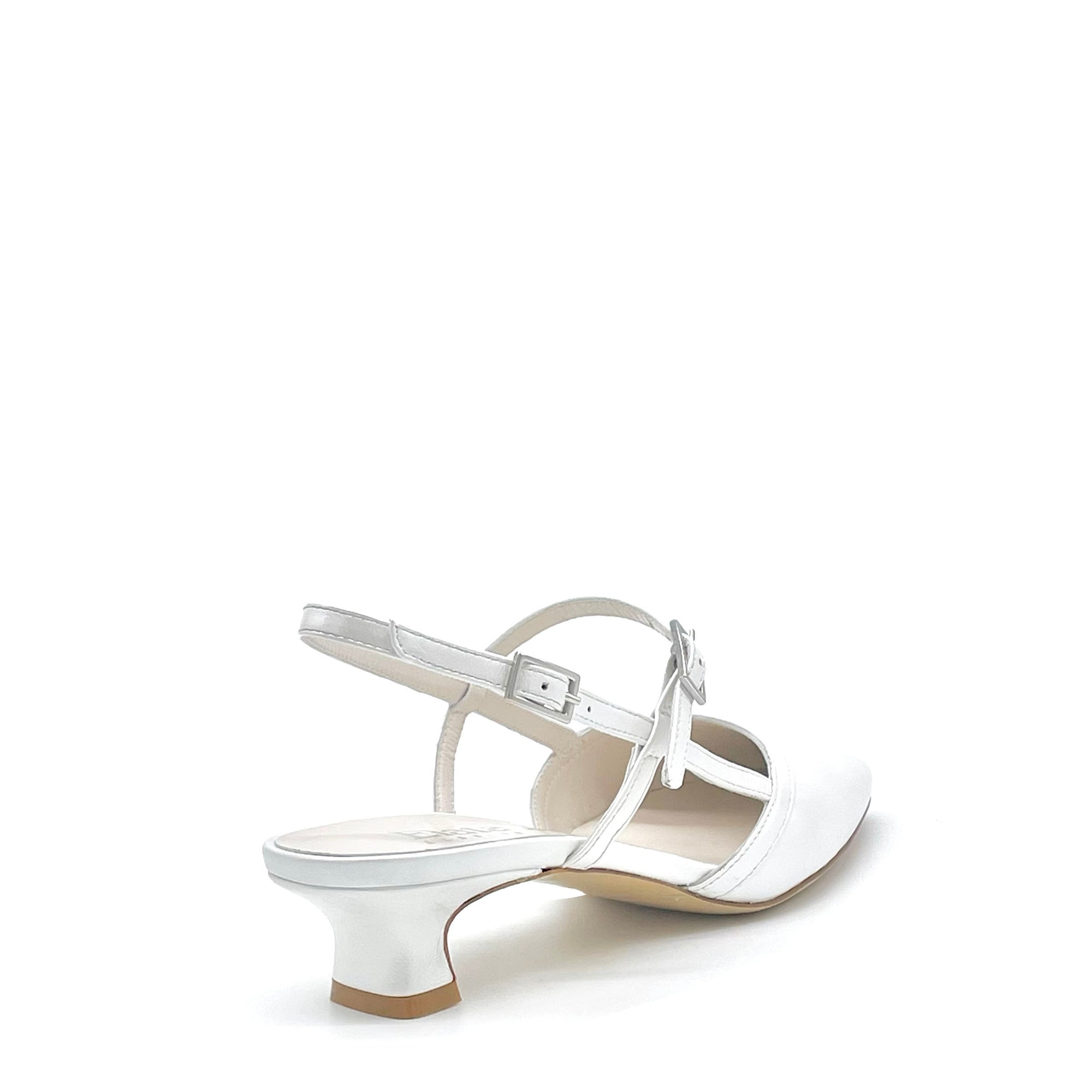 White pearl leather slingback – Cod. S2636